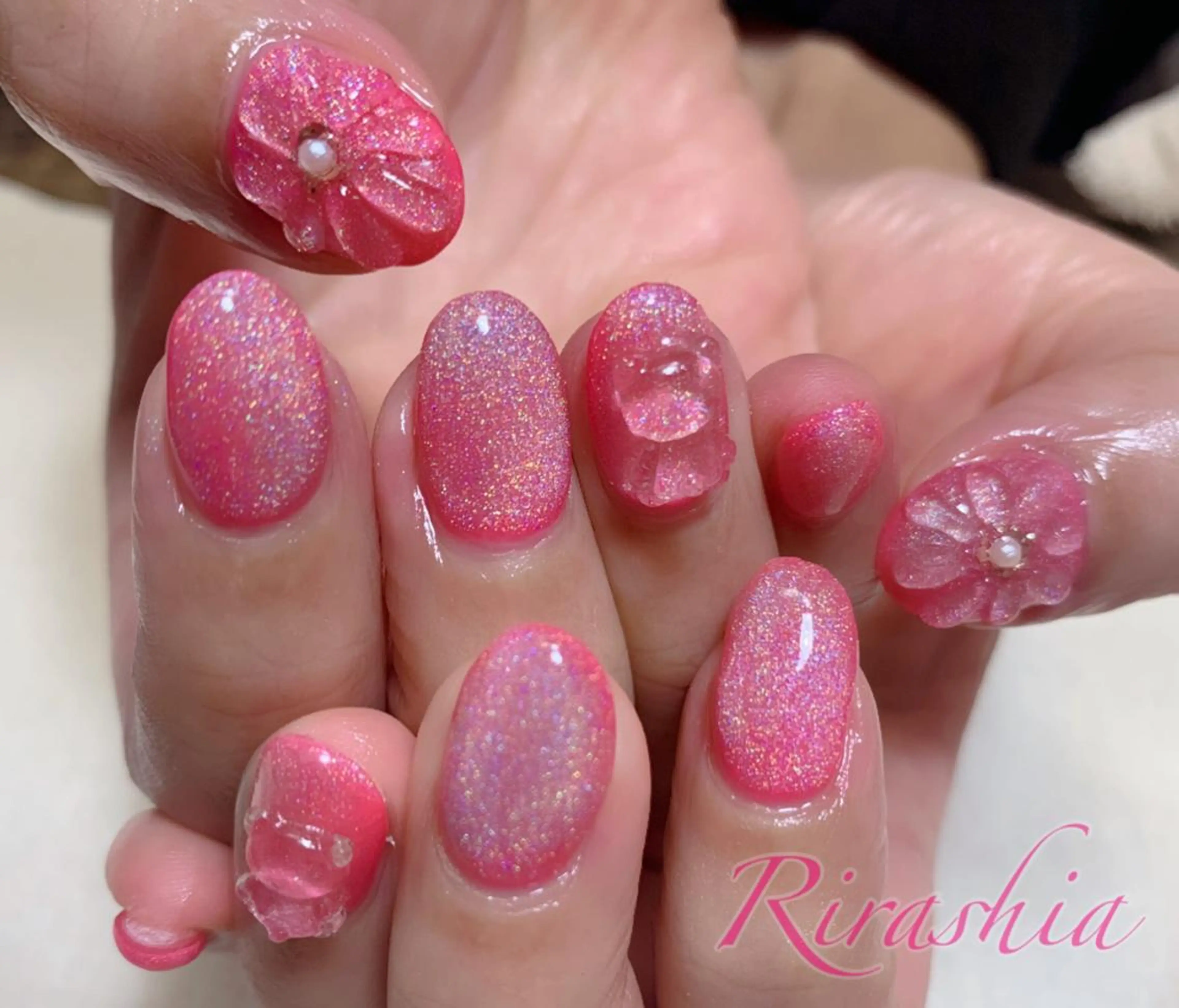 ネイル 持ち込み うる艶/透明感ネイル Rirashaのネイルデザイン