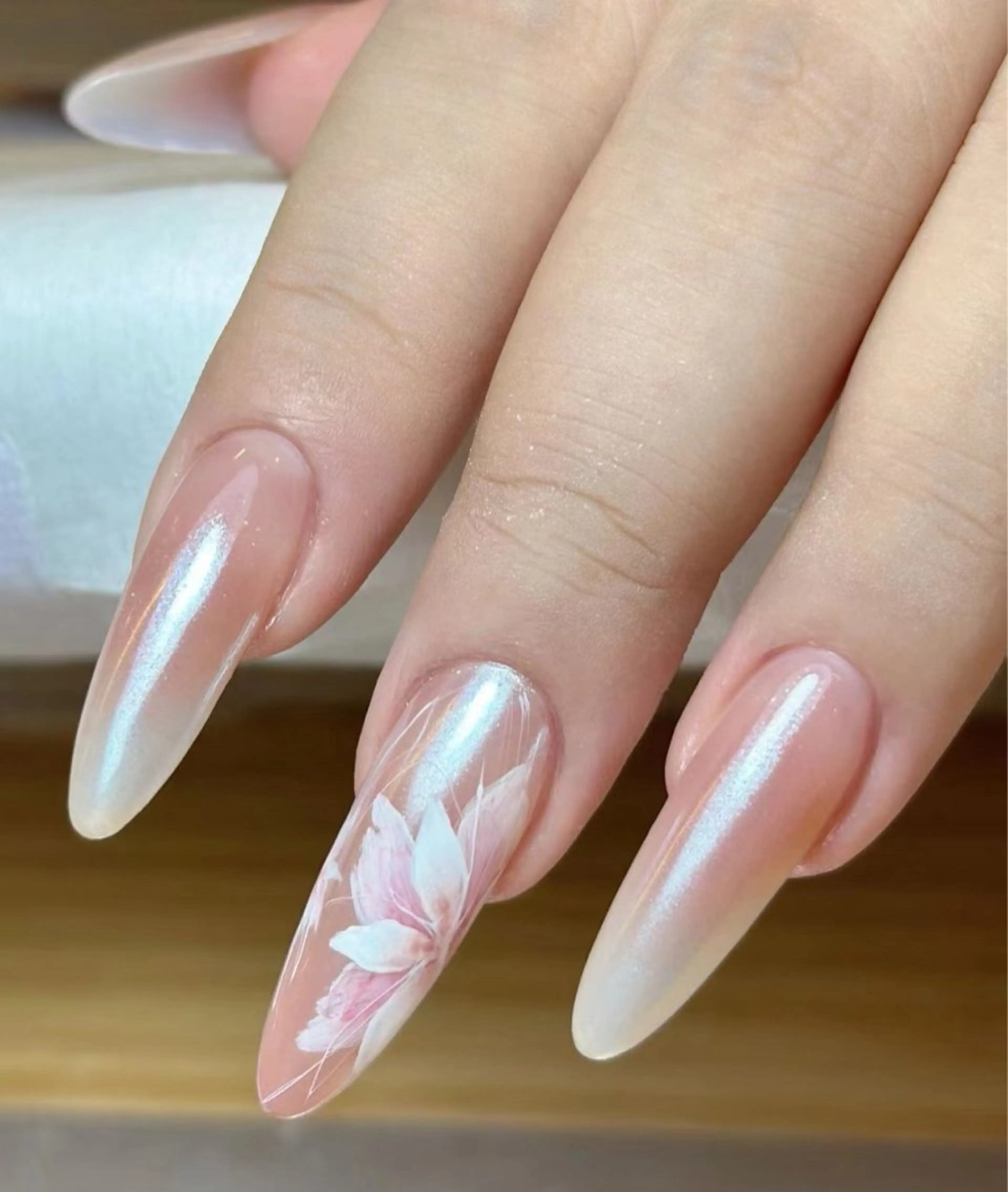 ネイル オーロラネイル フラワーネイル フットネイル フレンチネイル ジェルネイル ハンドネイル 長さだし専門 ありさのネイルデザイン
