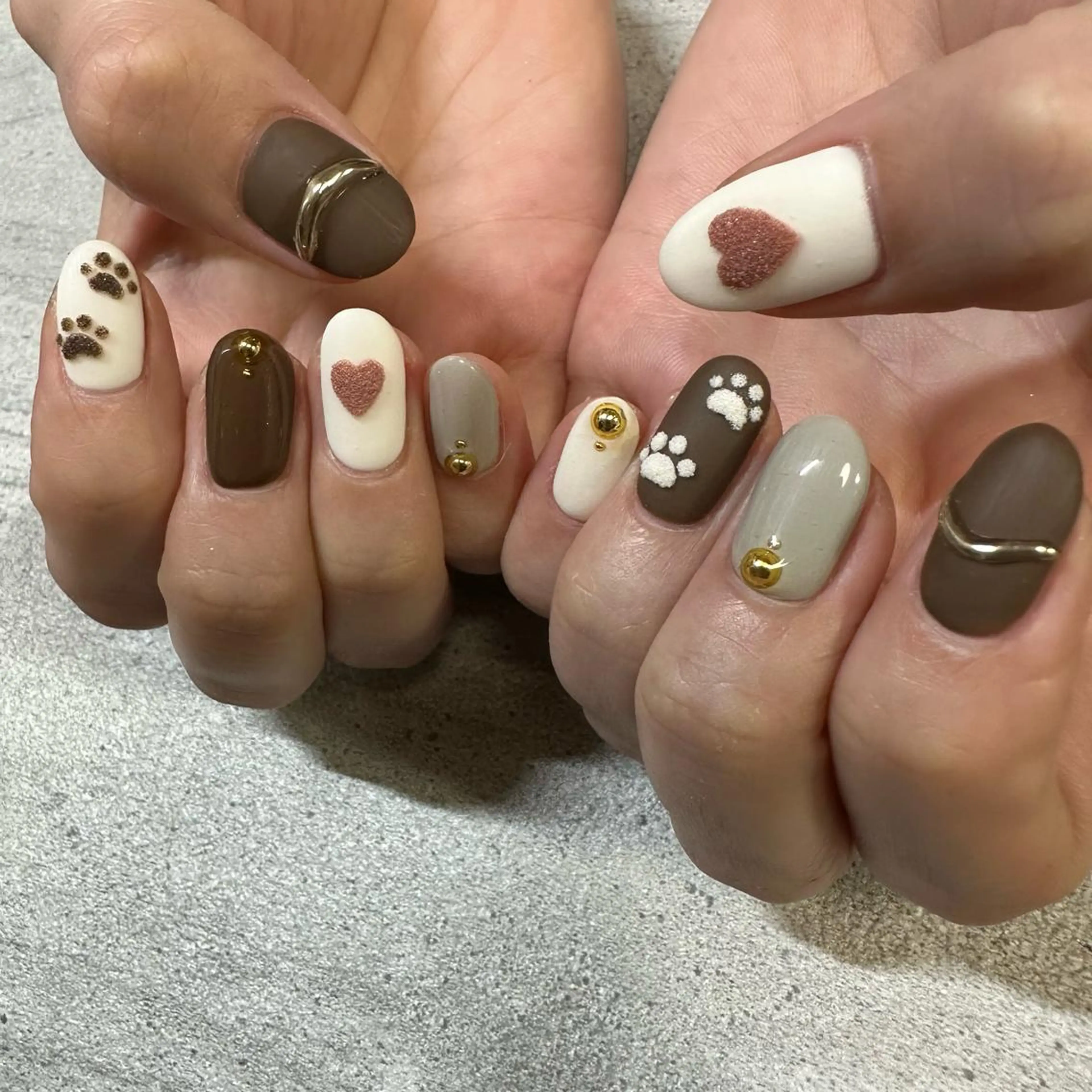 ショート カラー パーマ ヘアアレンジ メンズ キッズ ネイル マツエク・マツパ アイブロウ ハンドネイル ハンドケア 今福鶴見ネイル 8(ｴｲﾄ)のネイルデザイン