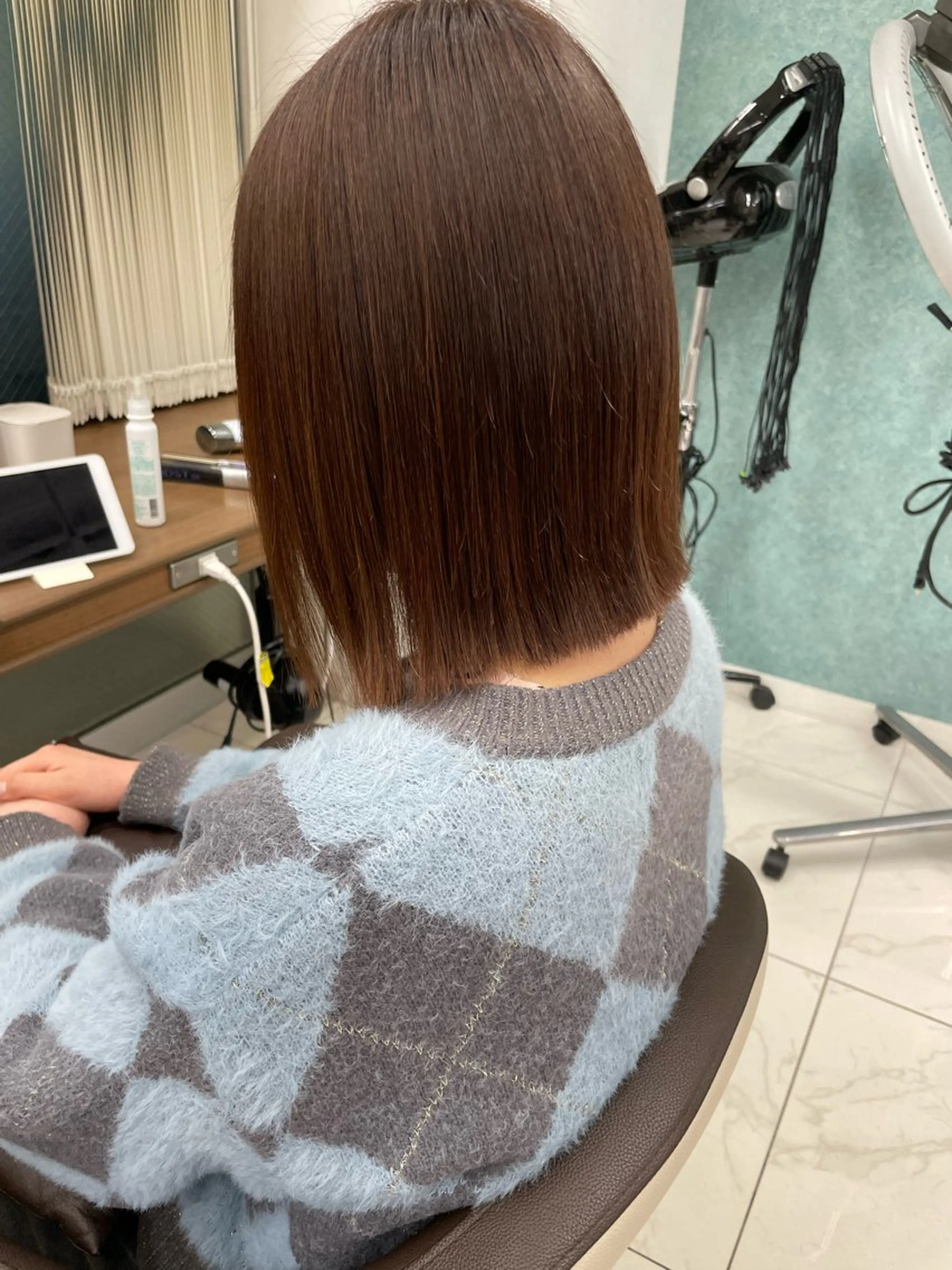 ミディアム パーマ カット 縮毛矯正 福島成美/髪質改善 縮毛矯正/カラーのヘアスタイル