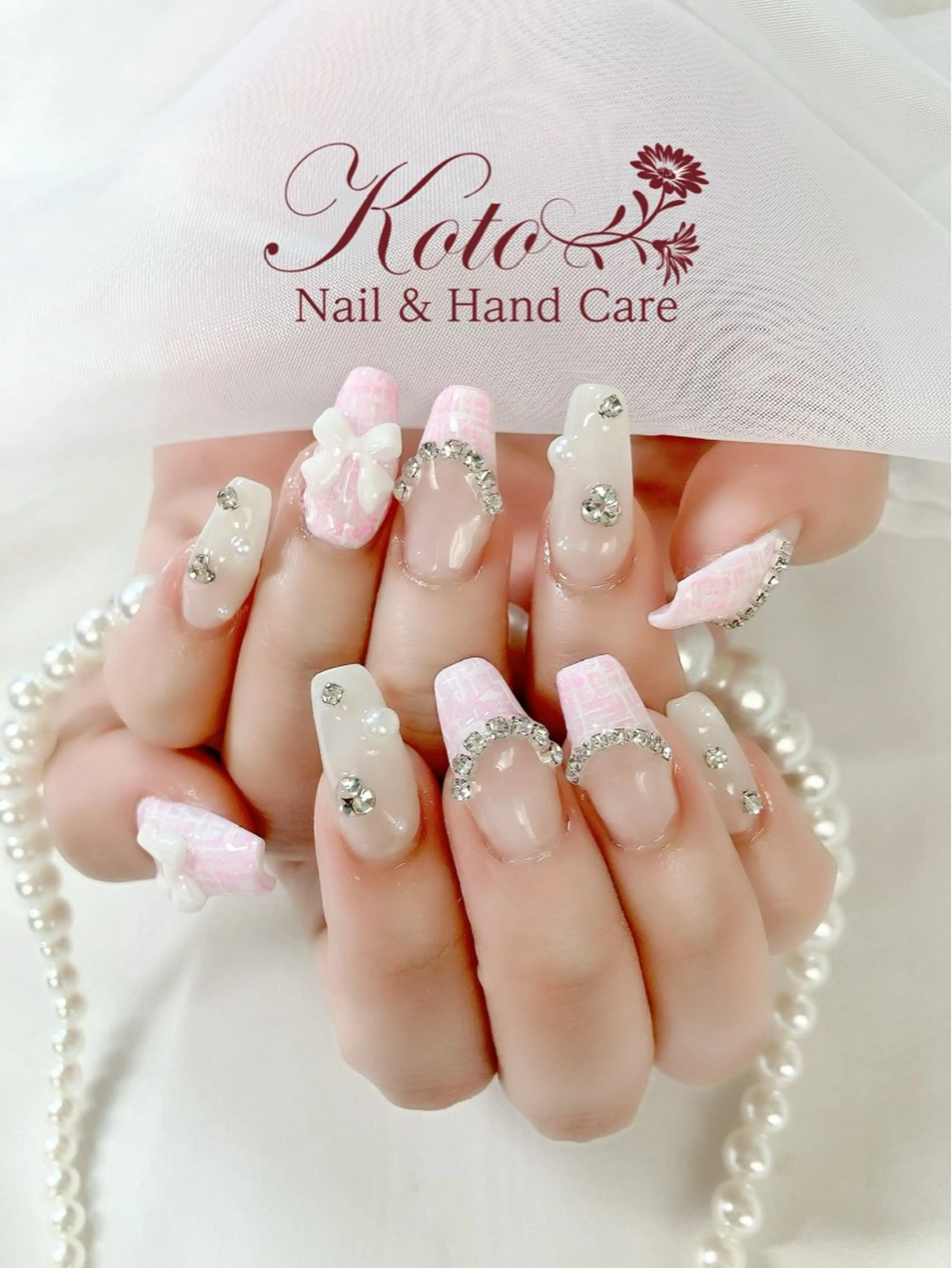 ネイル 長さ出し ジェルネイル 持ち込み ニュアンスネイル 赤色 ハンドネイル Nail Salon KOTOのネイルデザイン