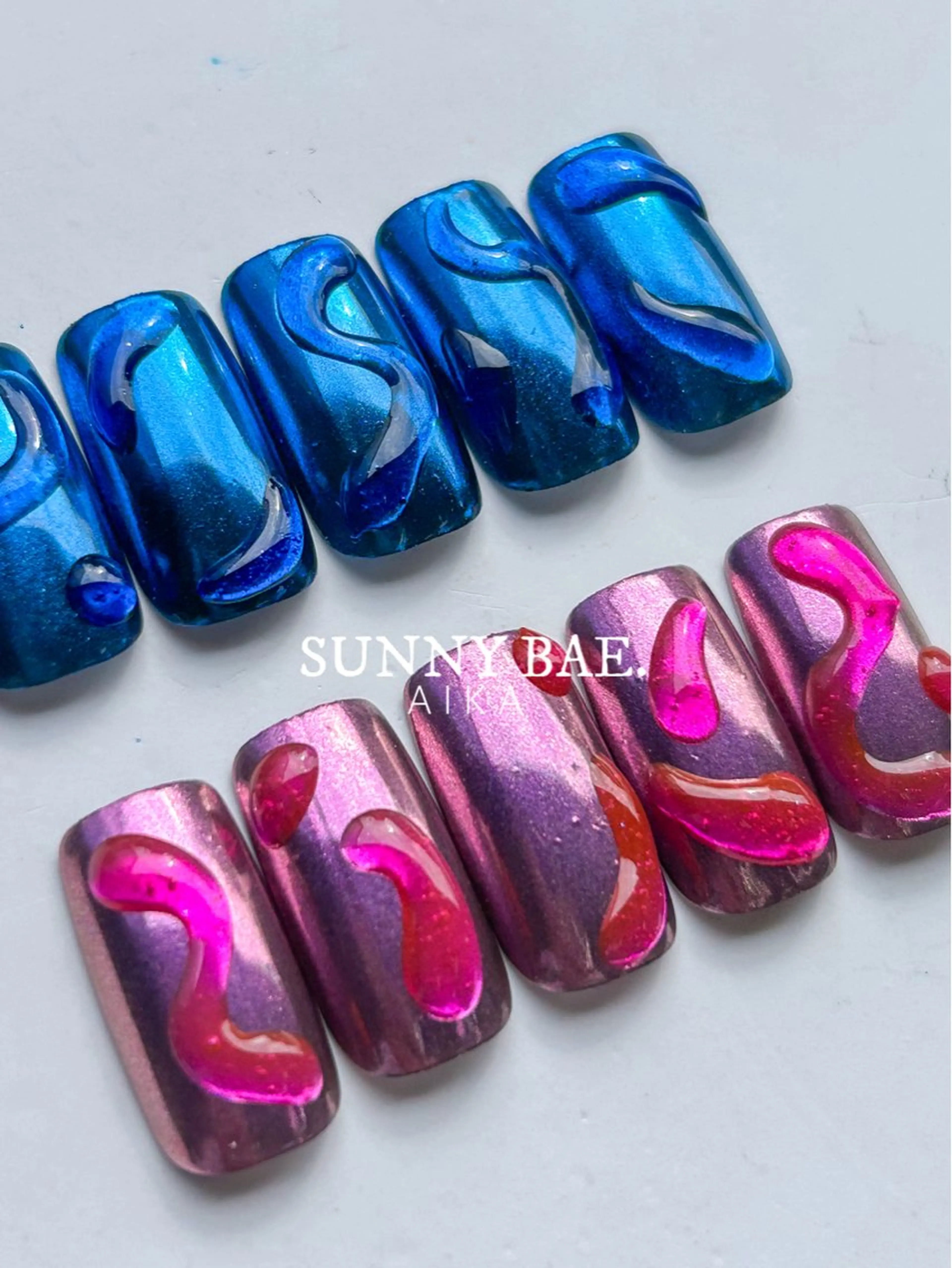 ネイル ミラーネイル 夏ネイル Made By AIKAのネイルデザイン