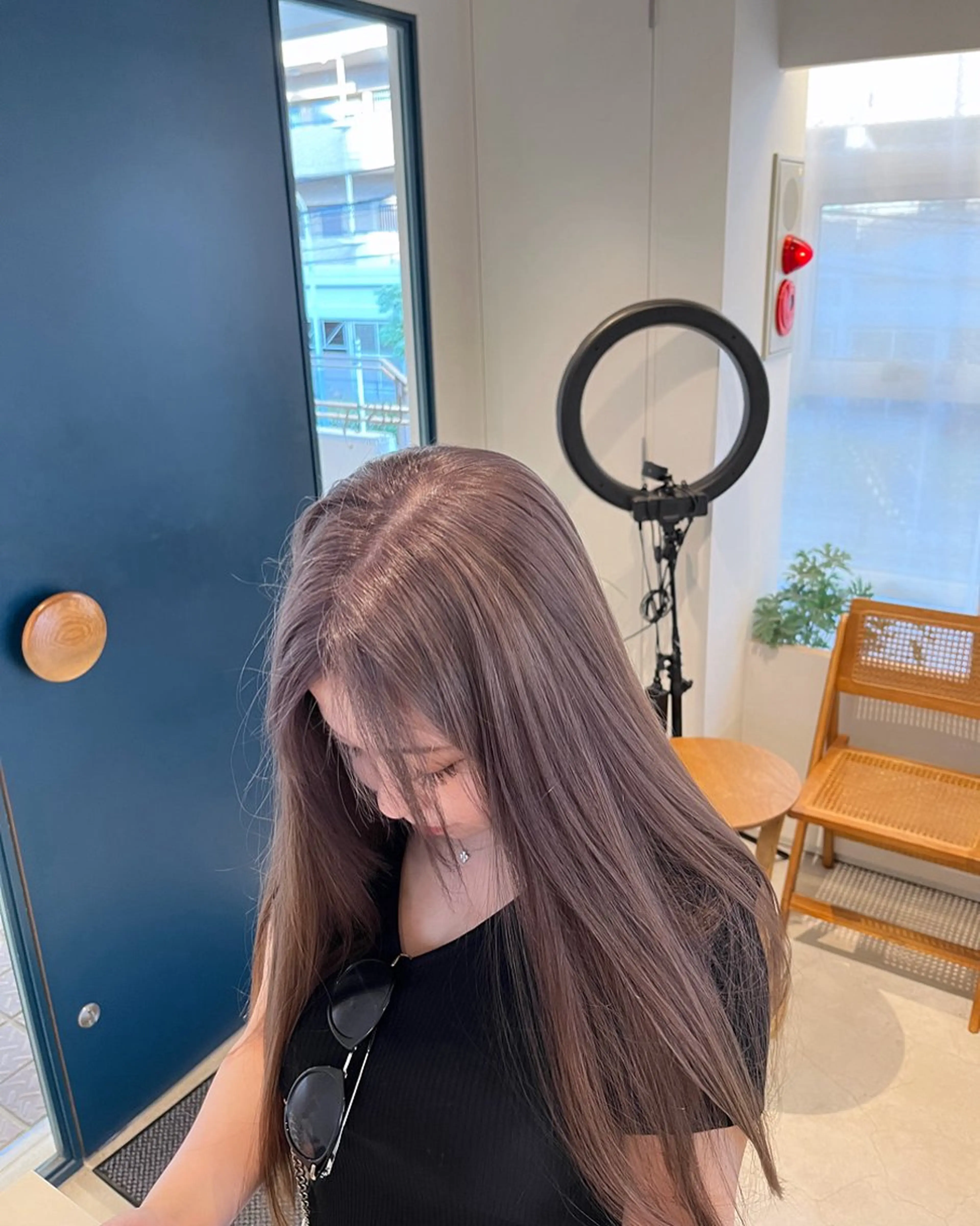 ロング カラー 艶髪ブリーチ/レイヤ ー/竹本幸希のヘアスタイル