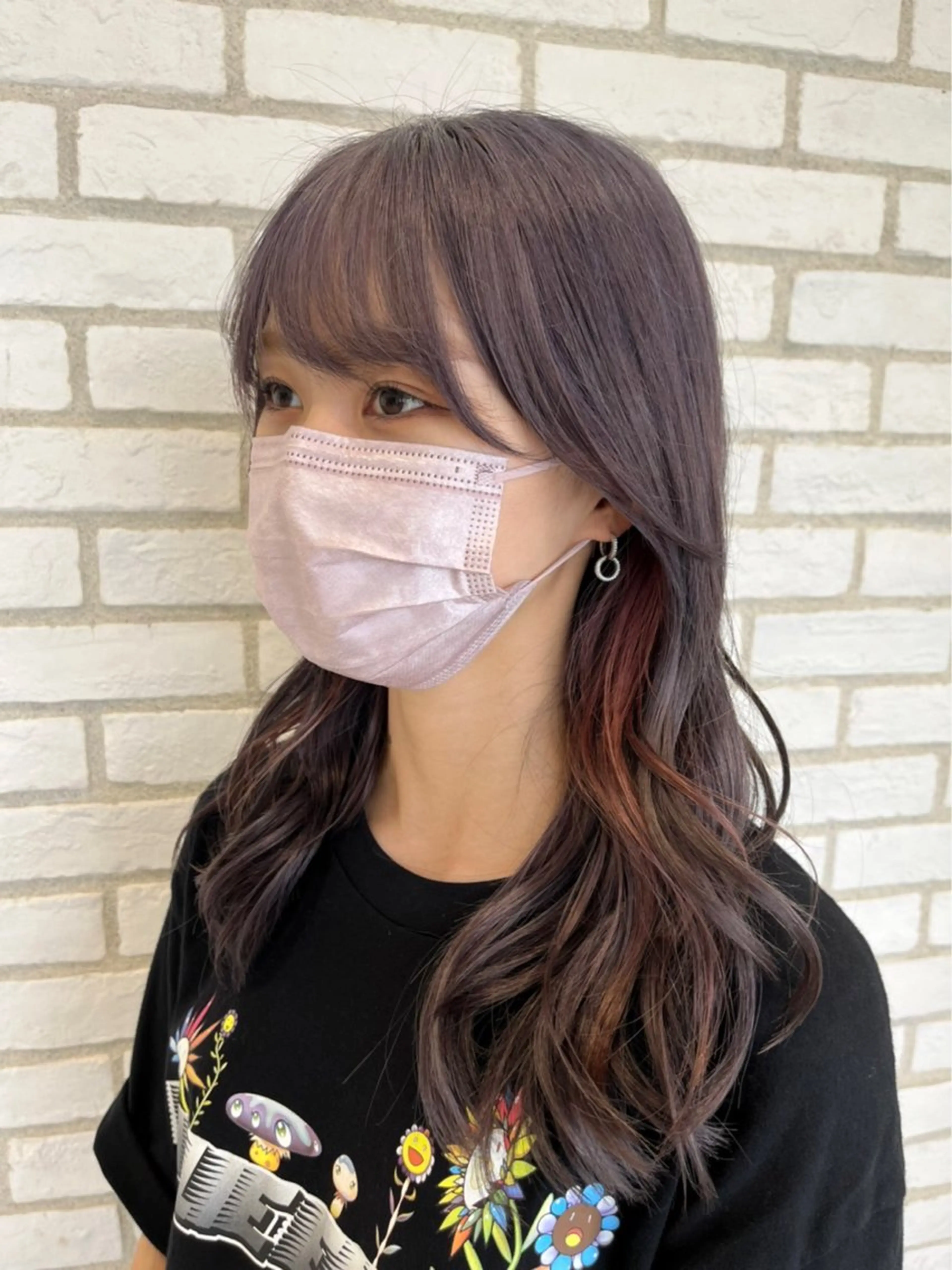 ロング カラー イヤリングカラー 《艶髪縮毛矯正》 かのん☽⑅ ˖のヘアスタイル