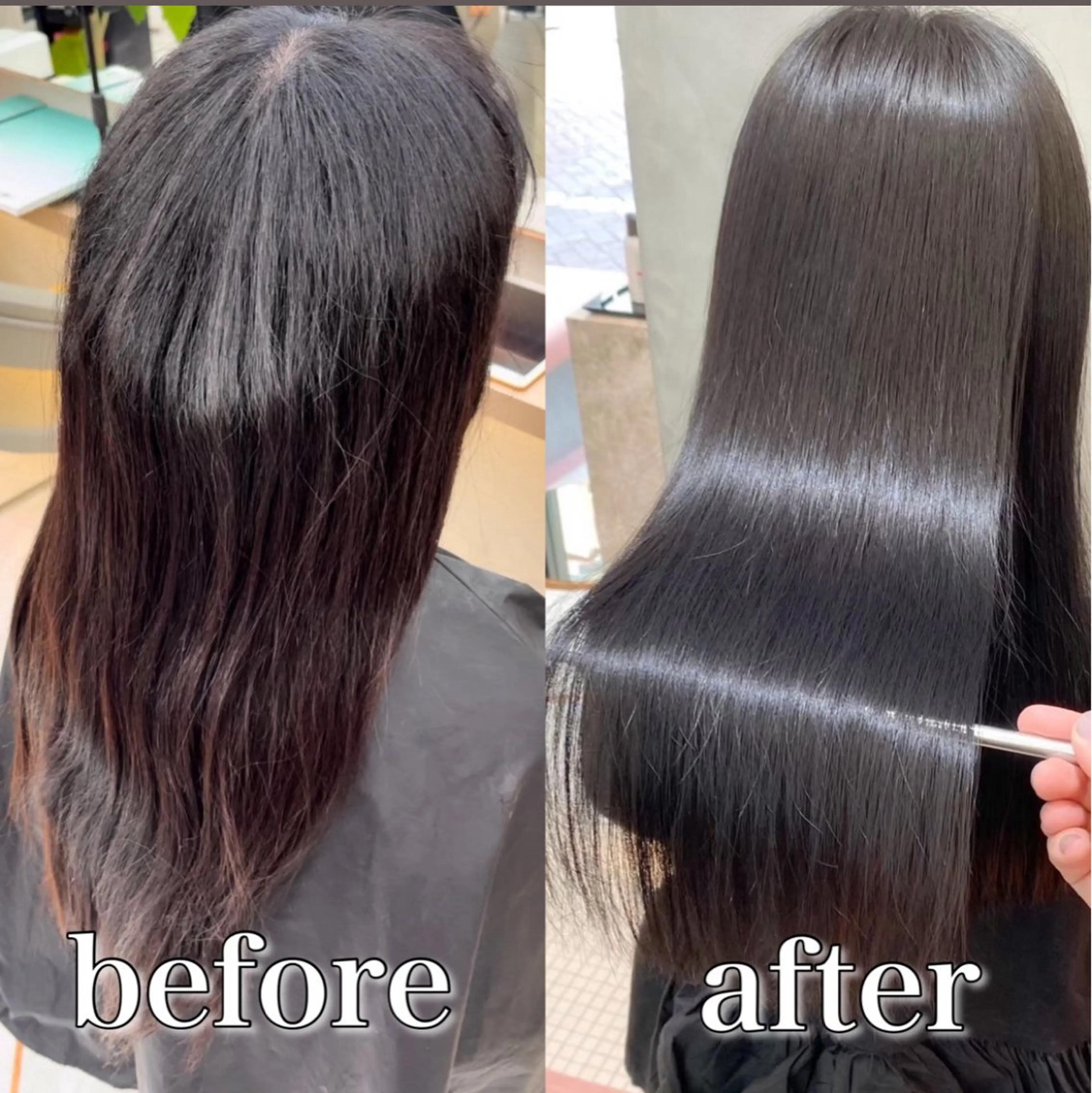 ミディアム カラー 山崎/ボブ縮毛矯正 レイヤー髪質改善のヘアスタイル