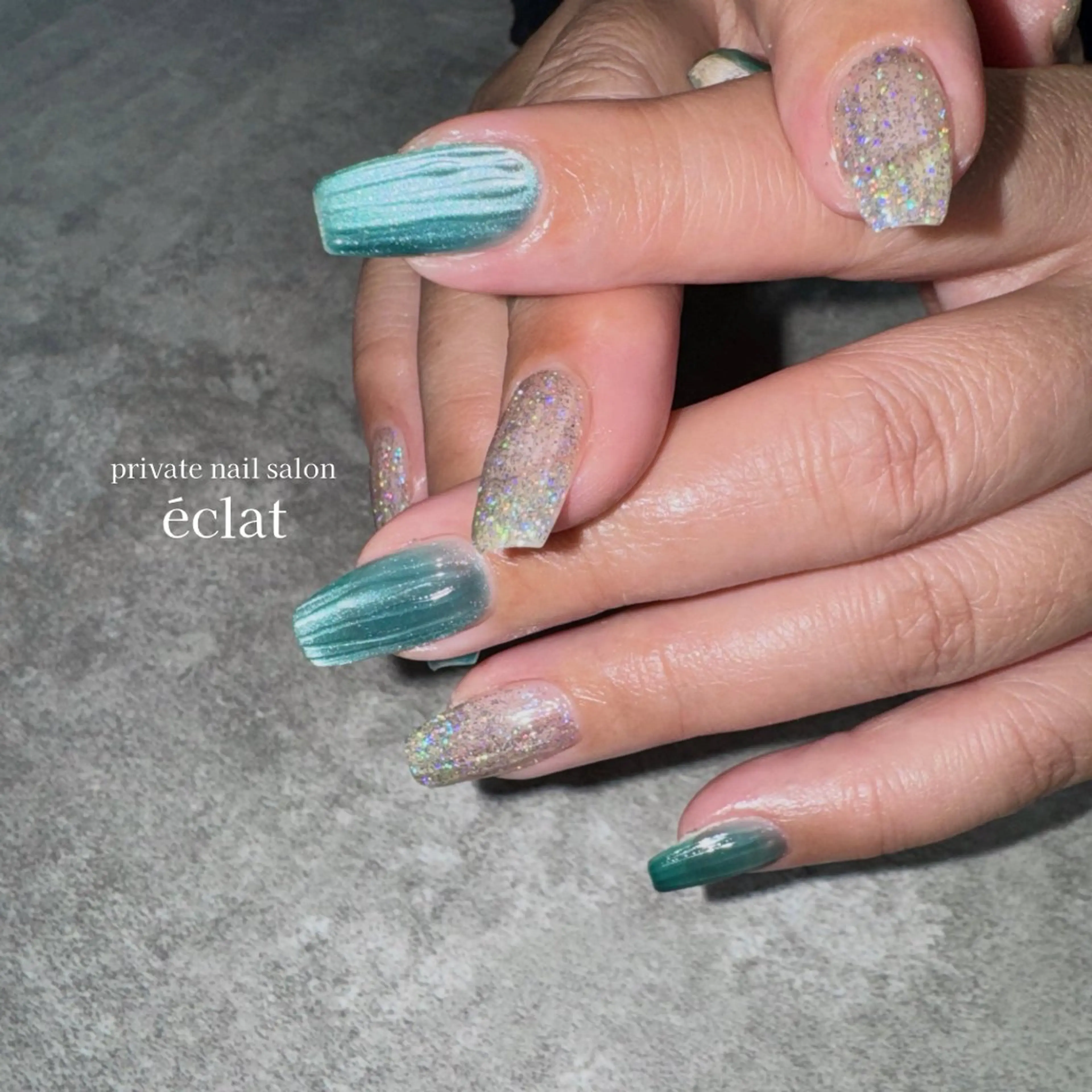 ネイル フラッシュネイル マグネットネイル 春ネイル 夏ネイル nailsalon éclatのネイルデザイン