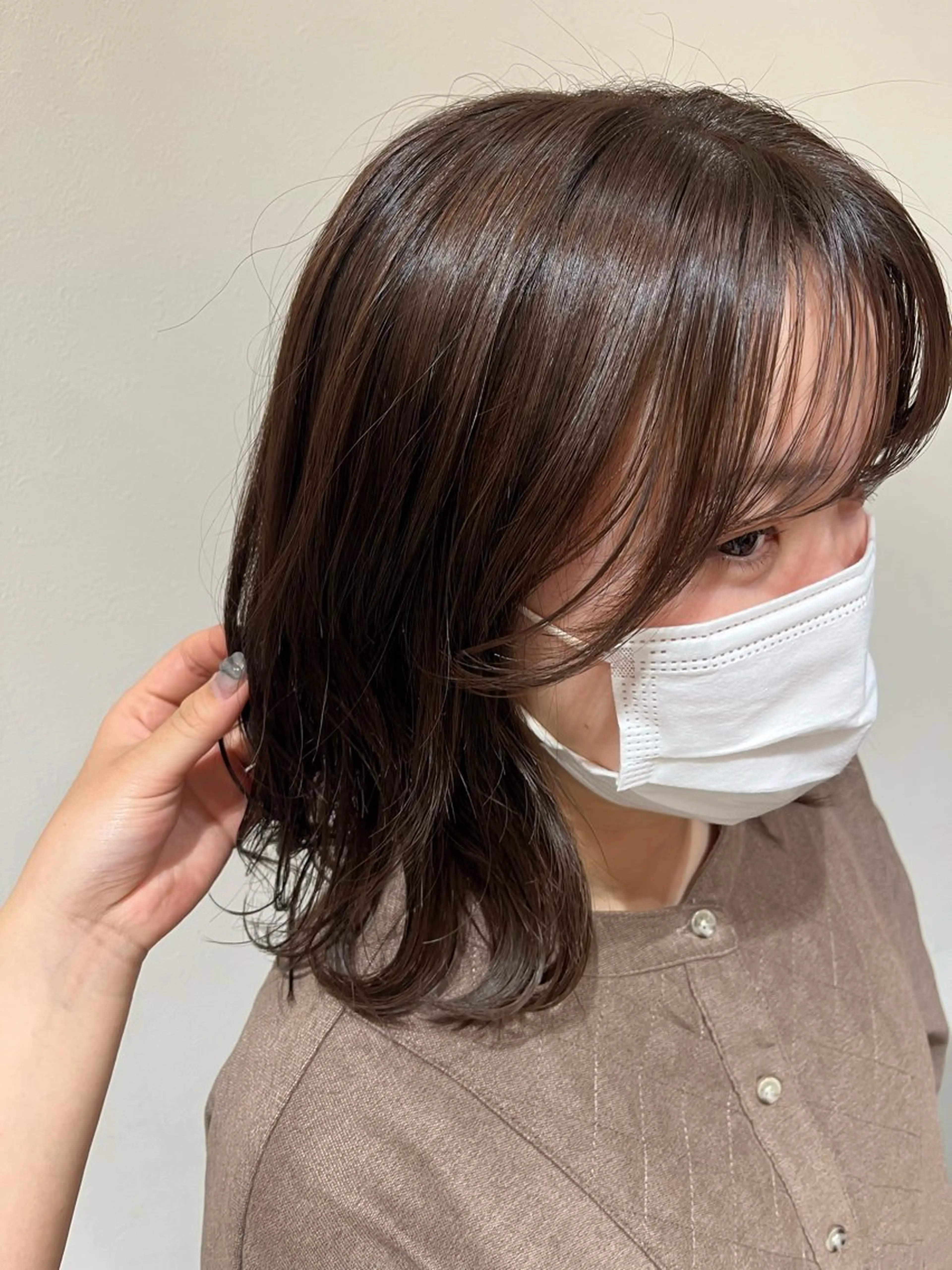 ミディアム カラー ブラウンカラー 透明感カラー CLIQUE　有木 七虹のヘアスタイル