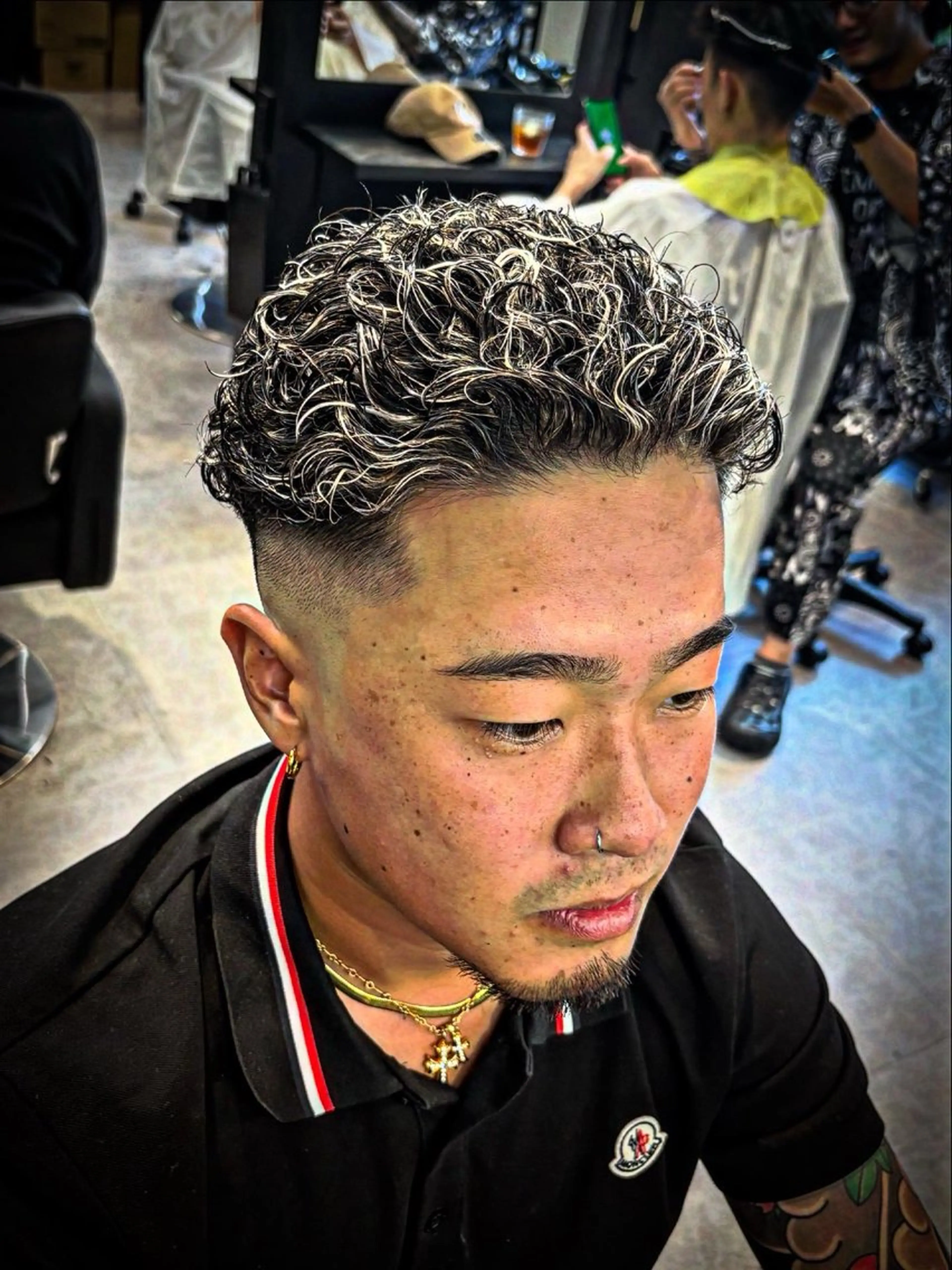 ショート カラー パーマ ヘアアレンジ メンズ メンズパーマ カット ヘアカラー パーマ ヘアセット men'slapis YUTOのヘアスタイル