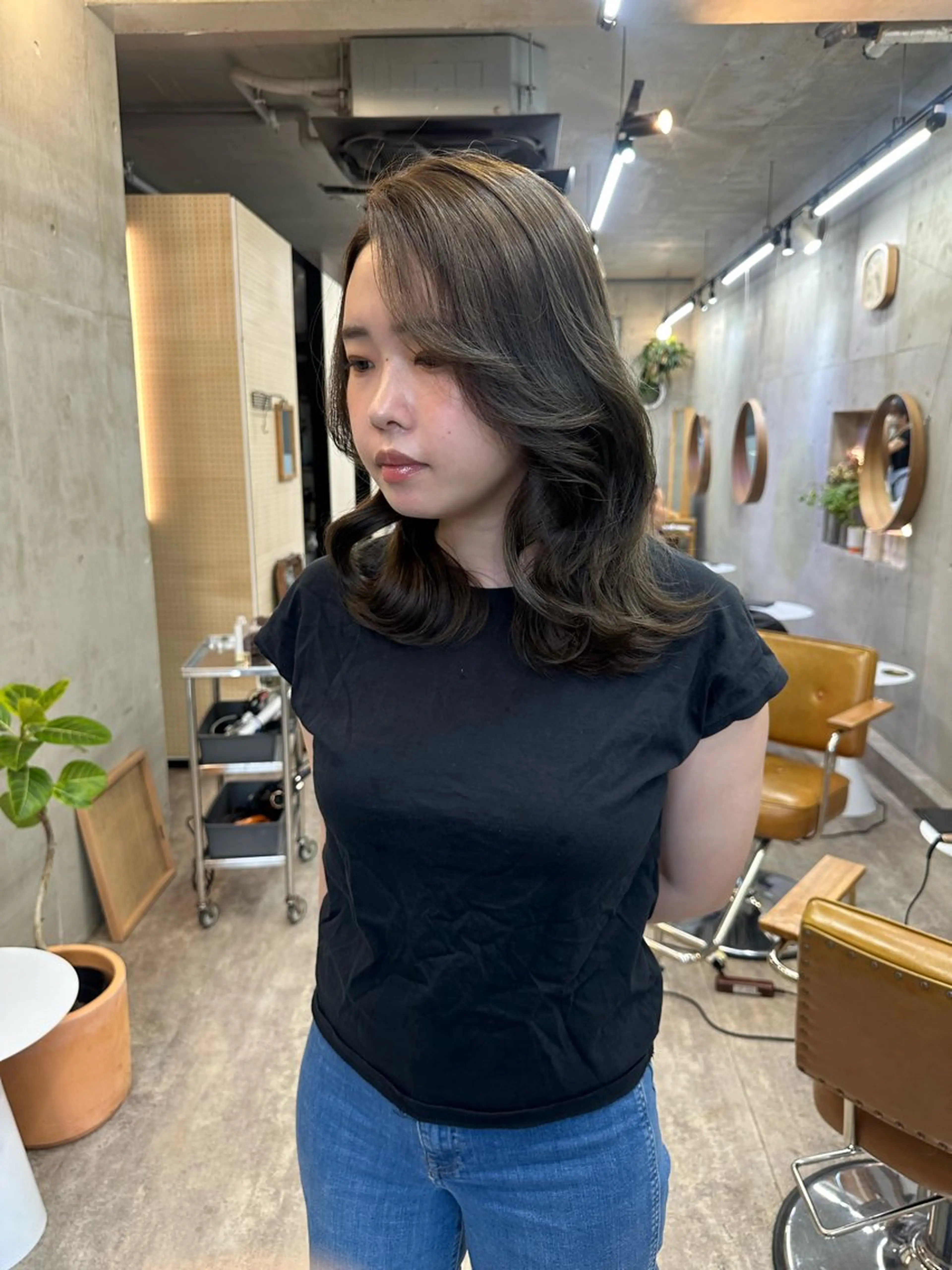 ミディアム カラー ベージュカラー ブリーチ ブラウンカラー ケアブリーチ グレージュ カット ヘアカラー トリートメント レイヤーカット💫 ／HARUKA🎀のヘアスタイル