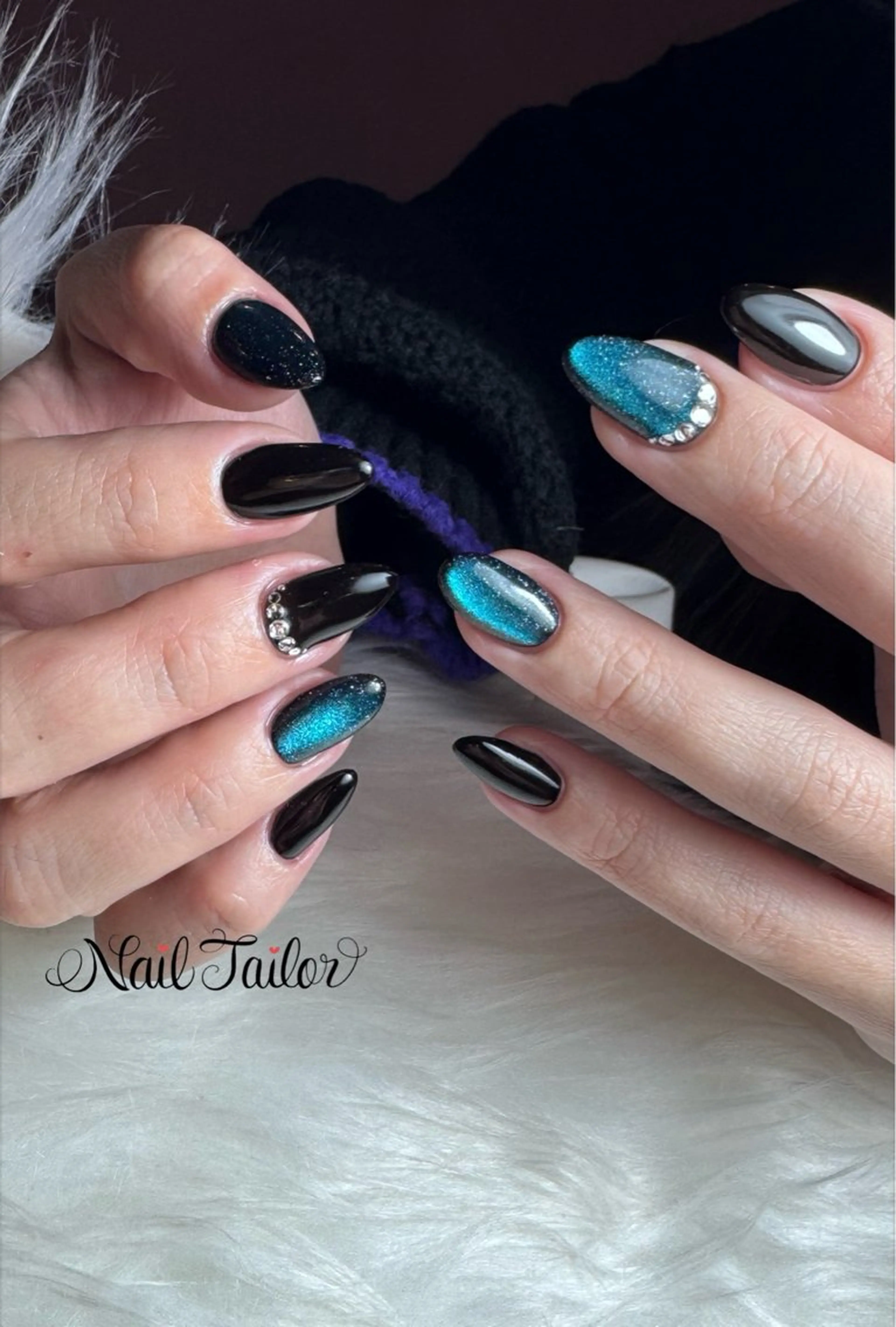 ネイル ブルー マグネットネイル ハンドネイル 〜Nail Tailor〜　ネイルテイラー所属・NailTailor ネイルテイラーのネイルデザイン