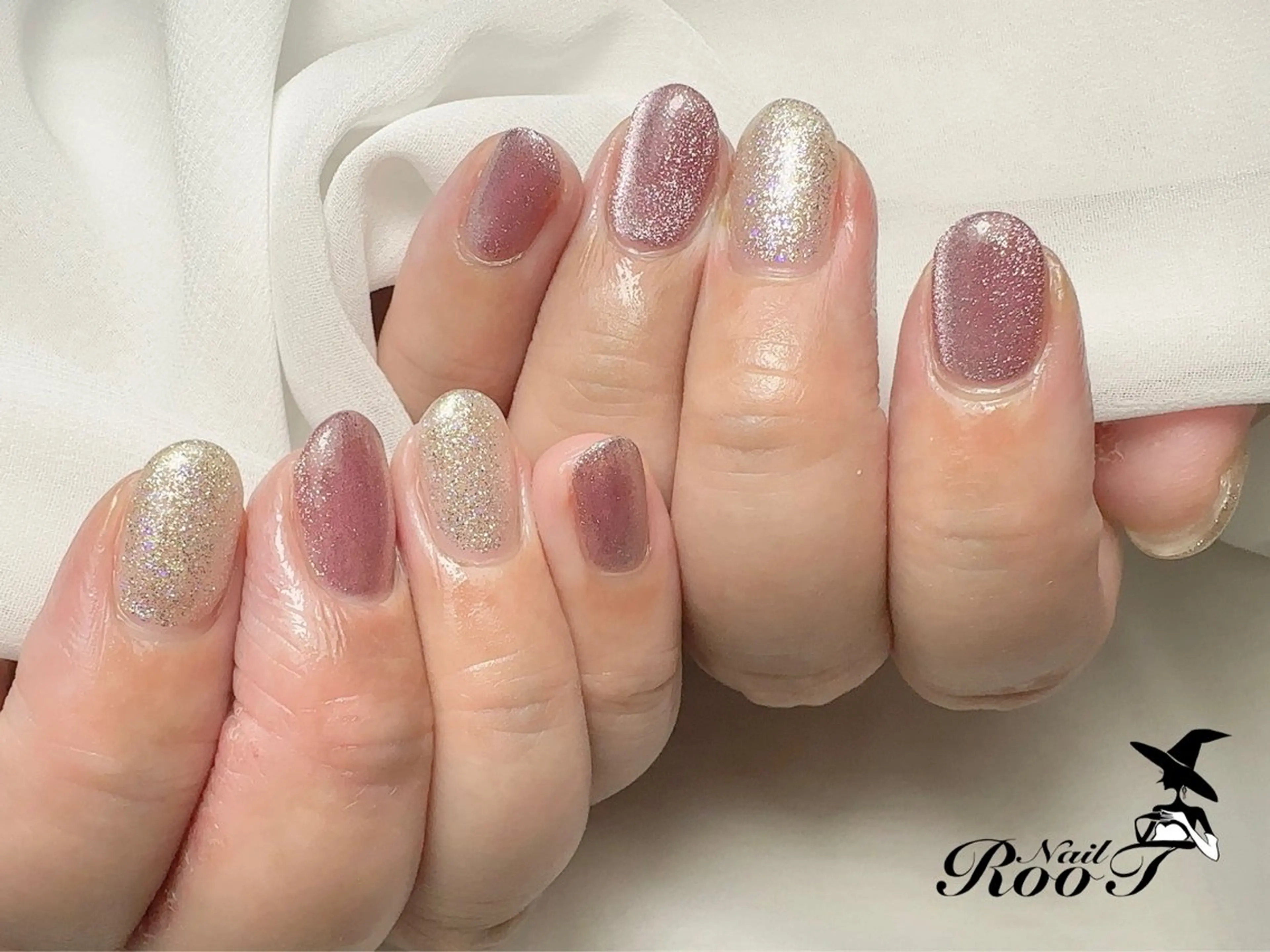 ネイル フラッシュネイル ラメ(グリッター) マグネットネイル ハンドネイル RooT Nailのネイルデザイン