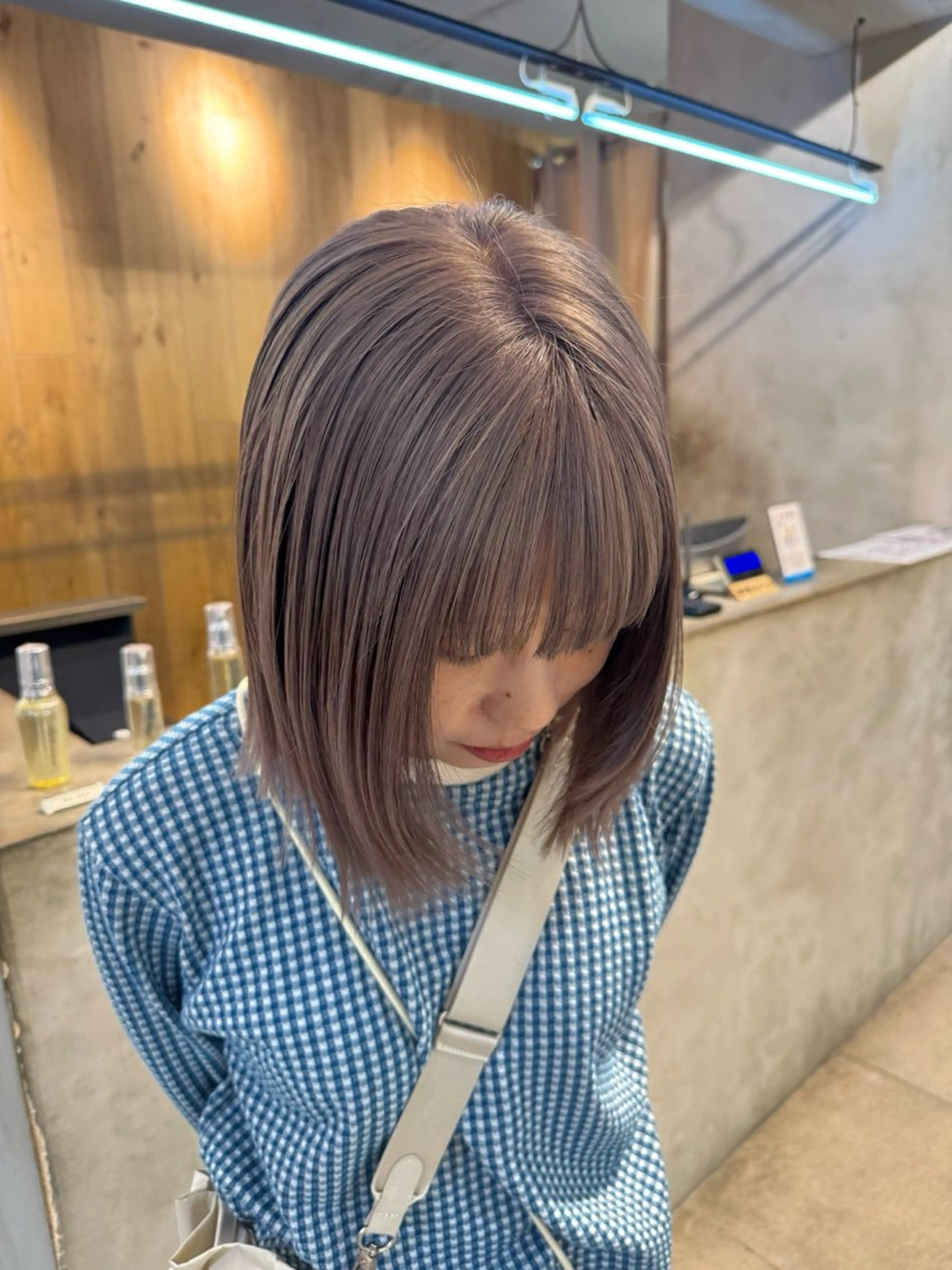 セミロング カラー グレージュ ラベンダーカラー ラベンダーグレージュ ラベンダーグレー カット ヘアカラー トリートメント 艶カラー 🤍🫧/makoのヘアスタイル