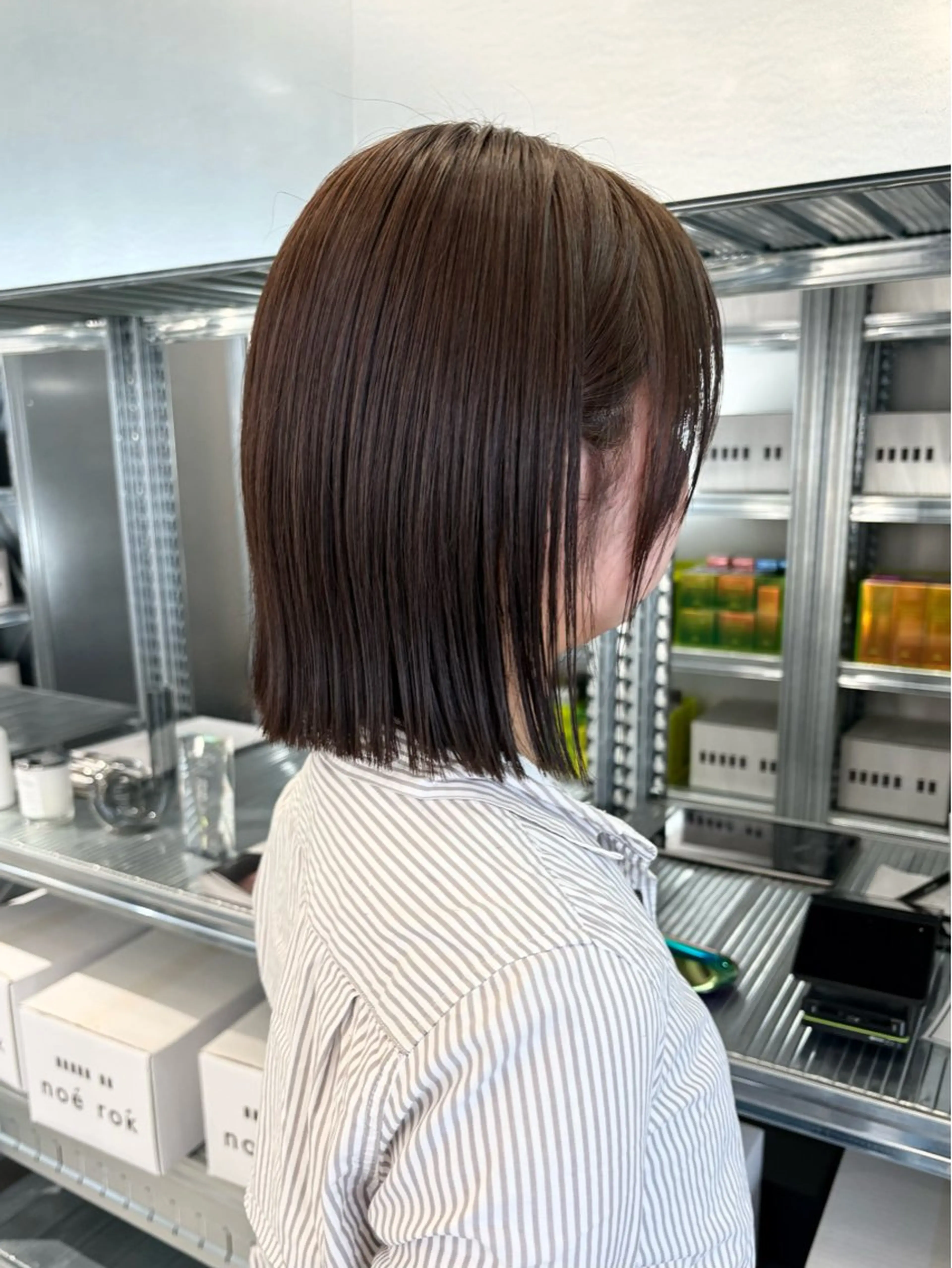 ミディアム カラー カット ヘアカラー トリートメント ✨縮毛矯正/ボブ✨ 佐藤 さくらのヘアスタイル