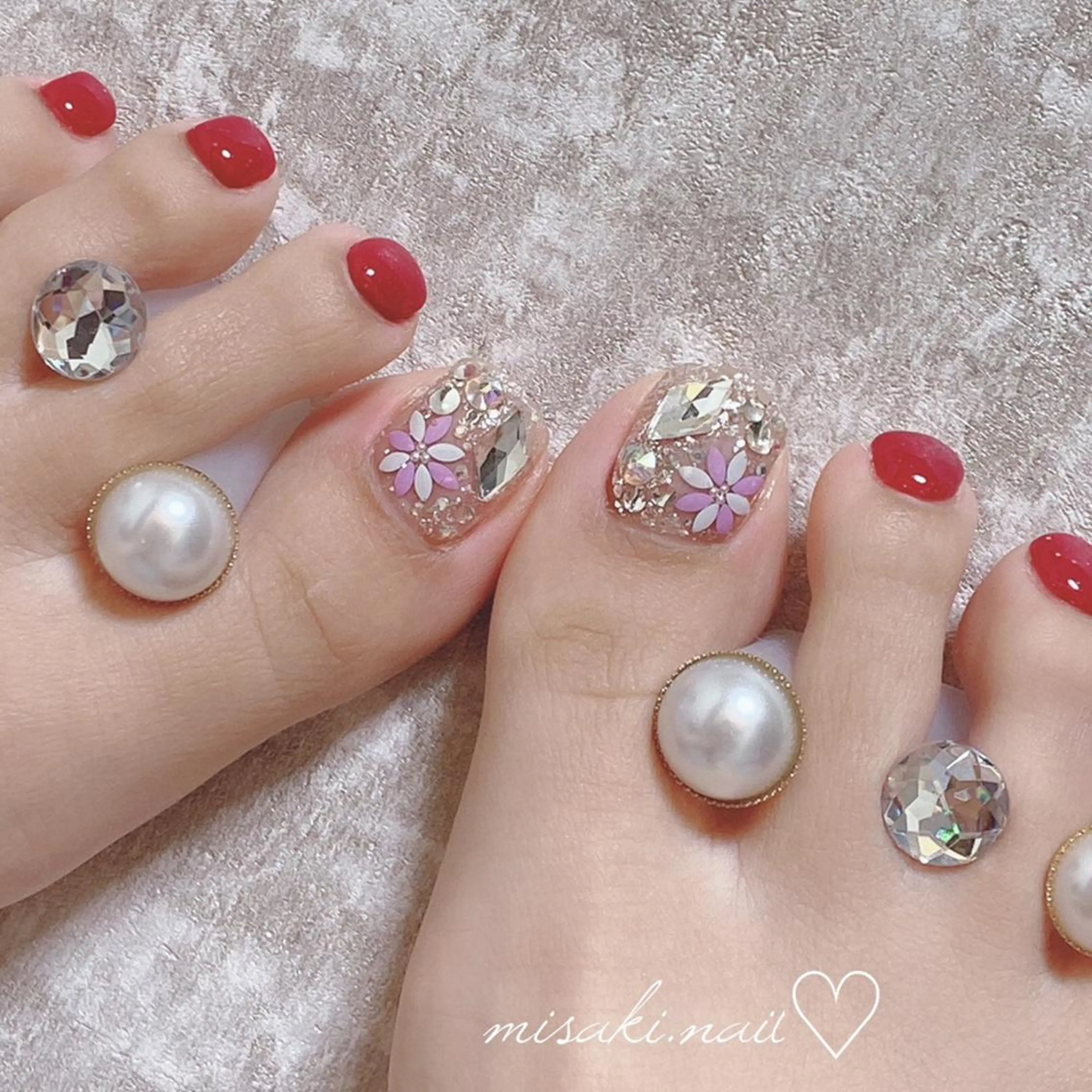 ネイル 韓国ネイル ワンホンネイル フットネイル nailsalon miinailsのネイルデザイン