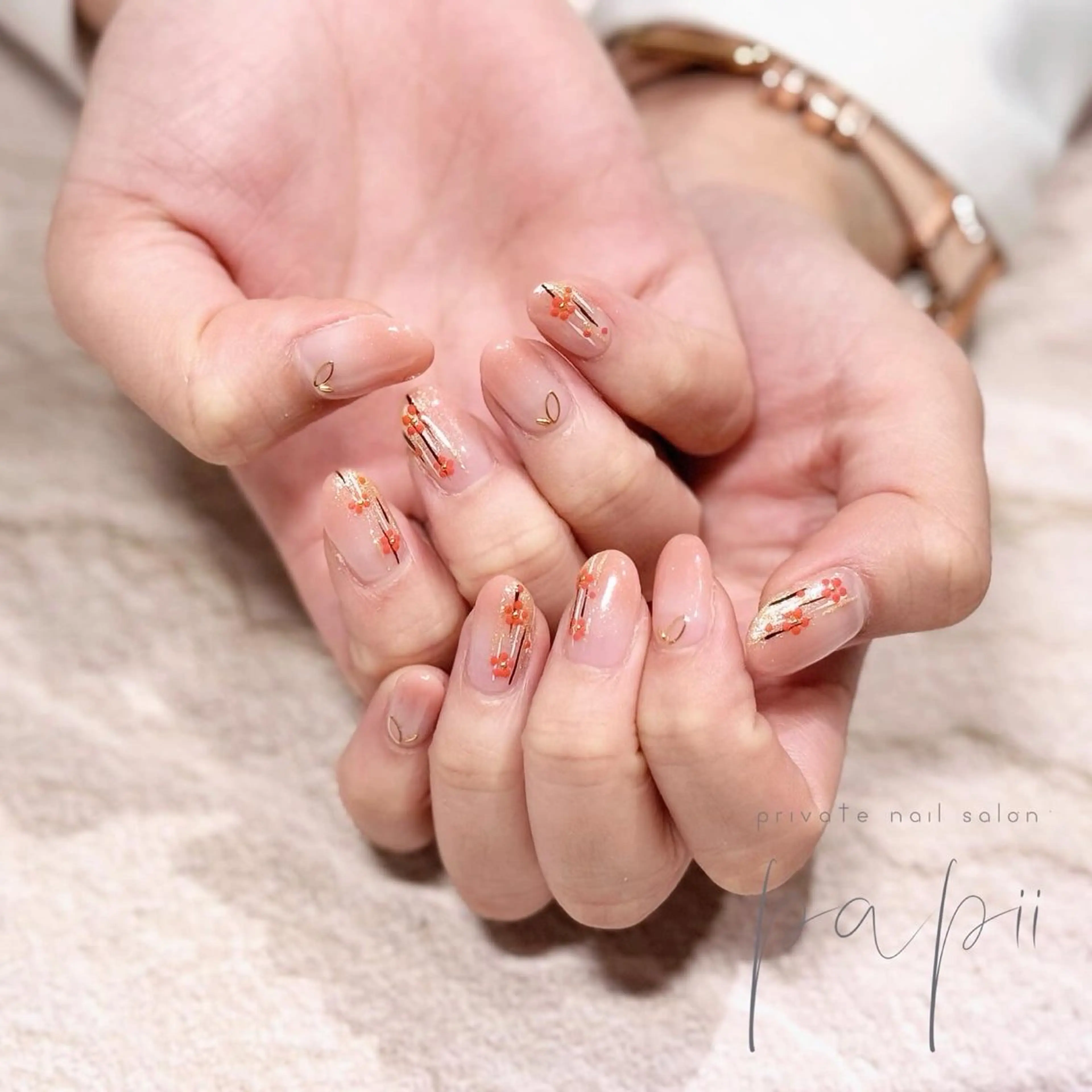 ネイル 成人式 グラデーション ハンドネイル private nail salon papii所属・papii☆ kurodaのネイルデザイン