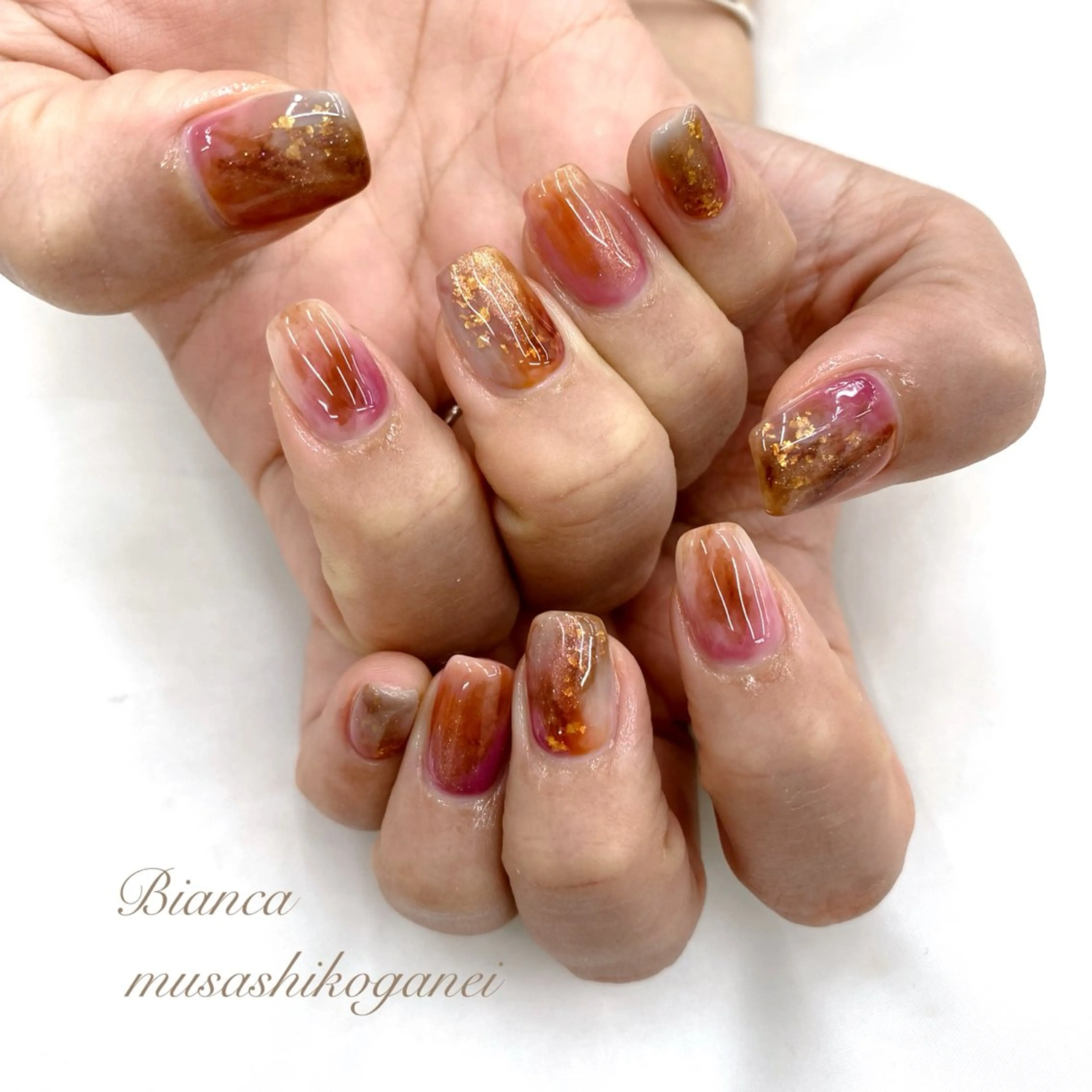 ネイル マグネットネイル ミラーネイル ニュアンスネイル ストーンネイル 冬ネイル ハンドネイル Bianca 武蔵小金井　しぎはらのネイルデザイン