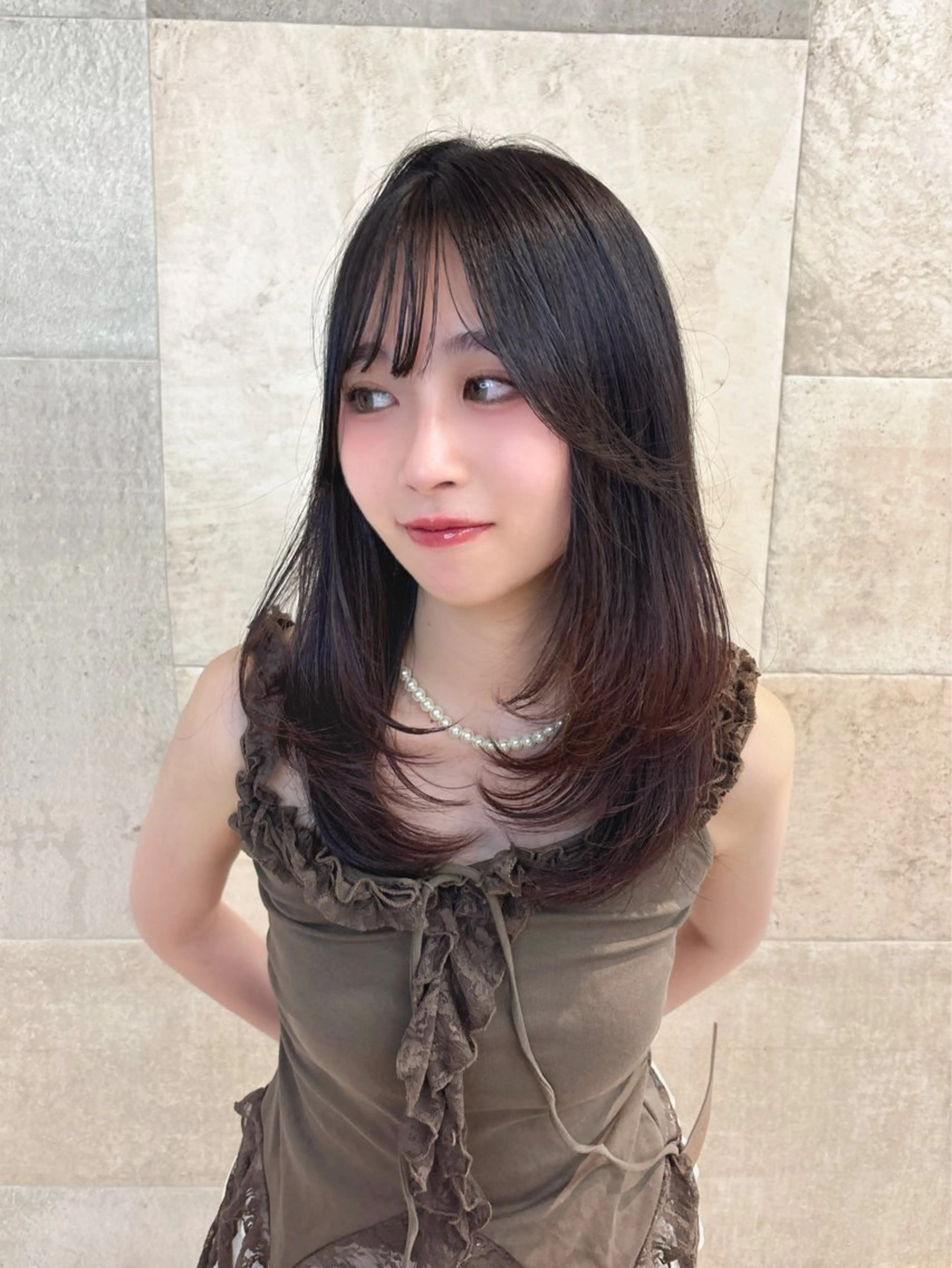 セミロング カット トリートメント sakura/韓国 ガーリー/ワンホンのヘアスタイル