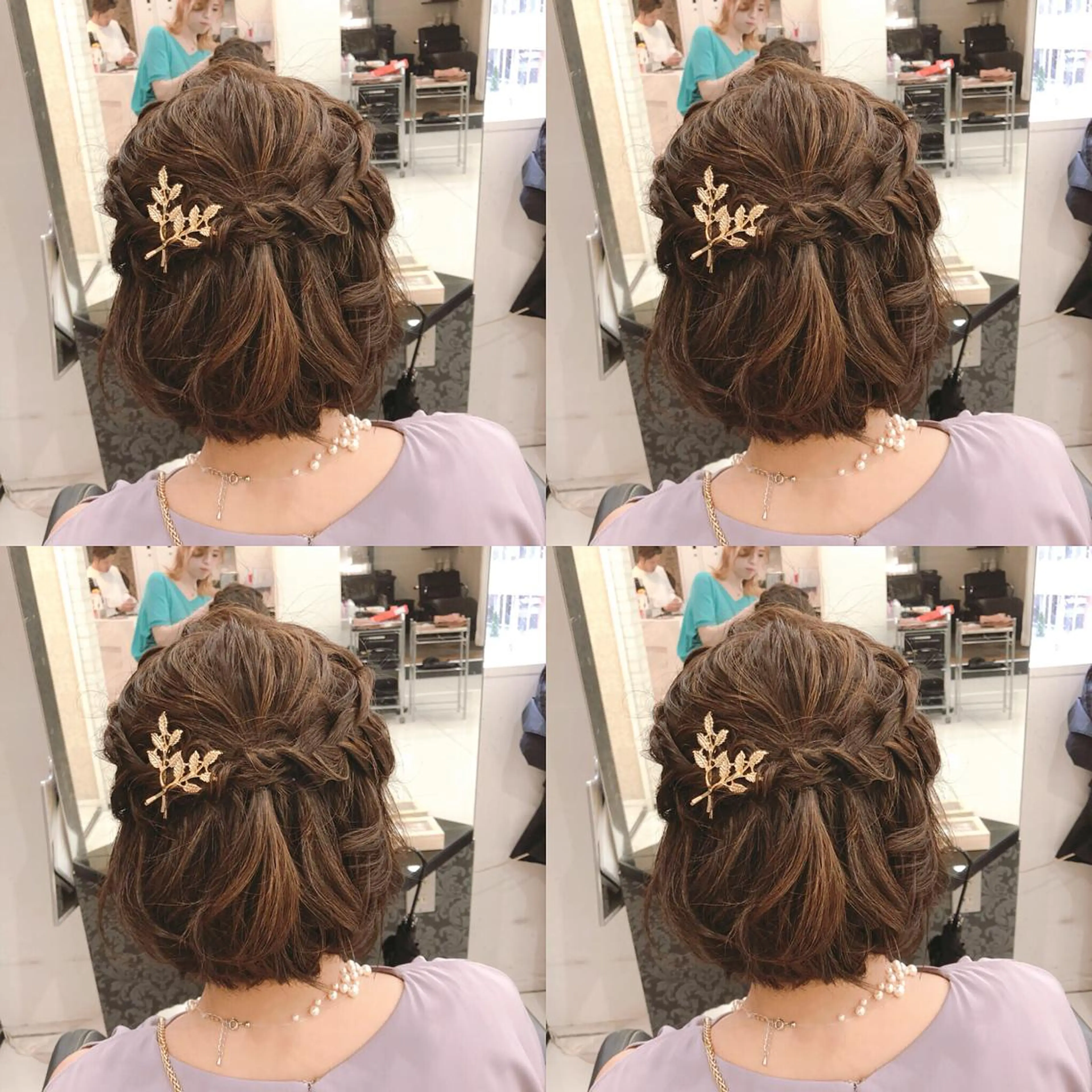 ミディアム ヘアアレンジ ハーフアップ ヘアセット 🌷MAYU 🌷のヘアスタイル