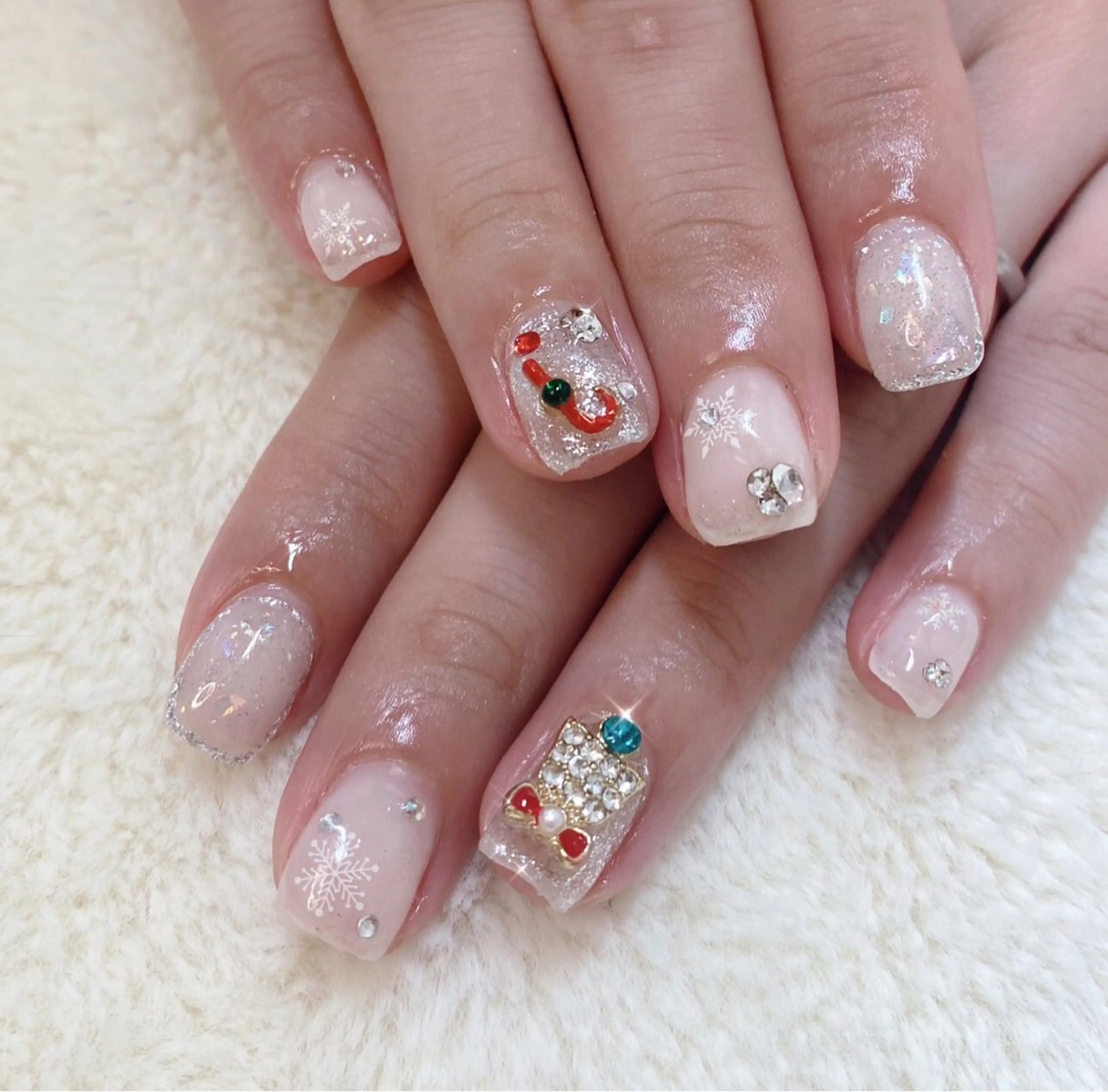 ネイル 成人式 フレンチネイル ジェルネイル ガラスフレンチ グラデーション 大門浜松町 ネイルのネイルデザイン