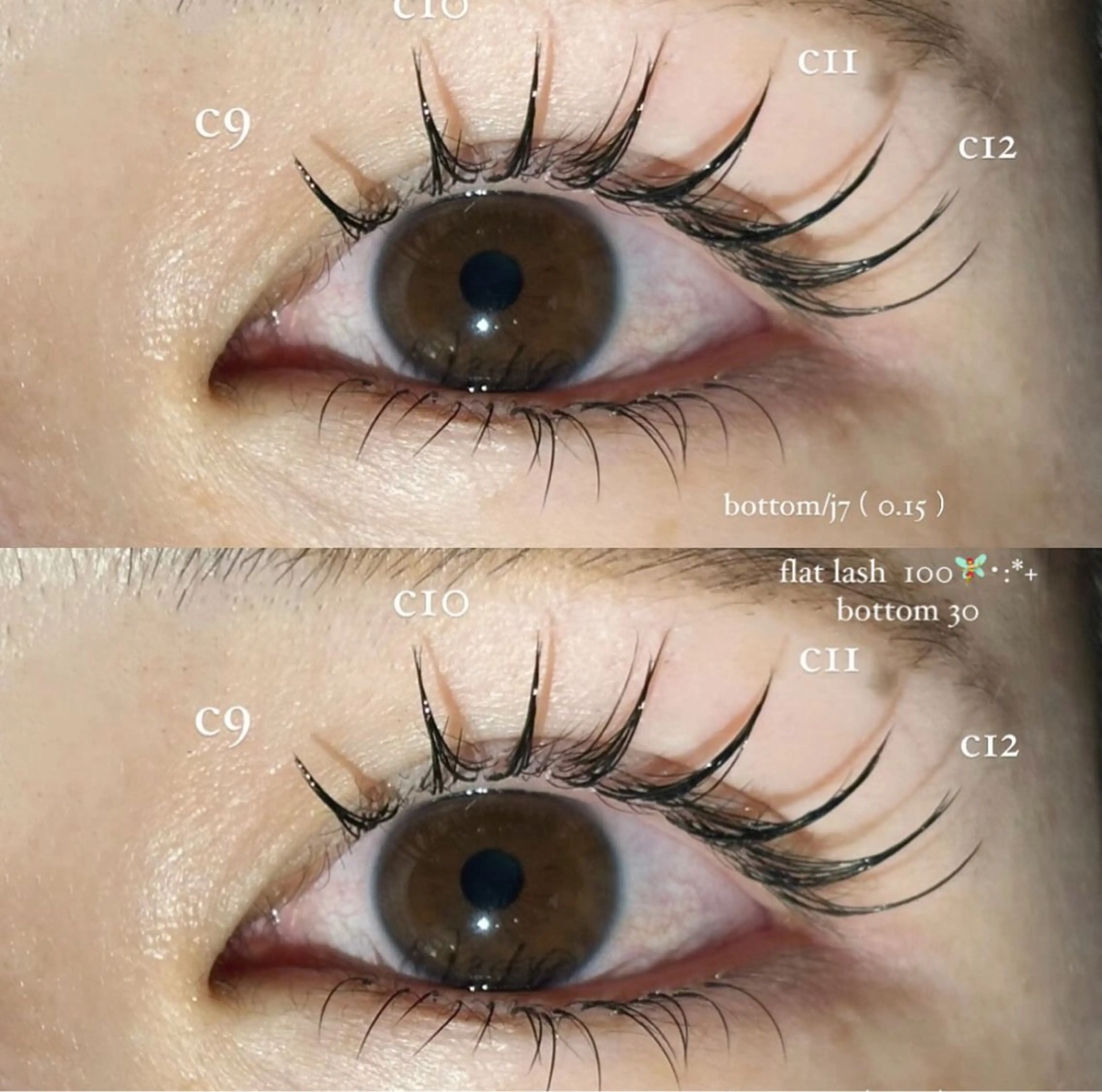 マツエク・マツパ フラットラッシュ まつげパーマ 下まつげエクステ 一重×まつ毛パーマ NORA senaのマツエク・マツパデザイン