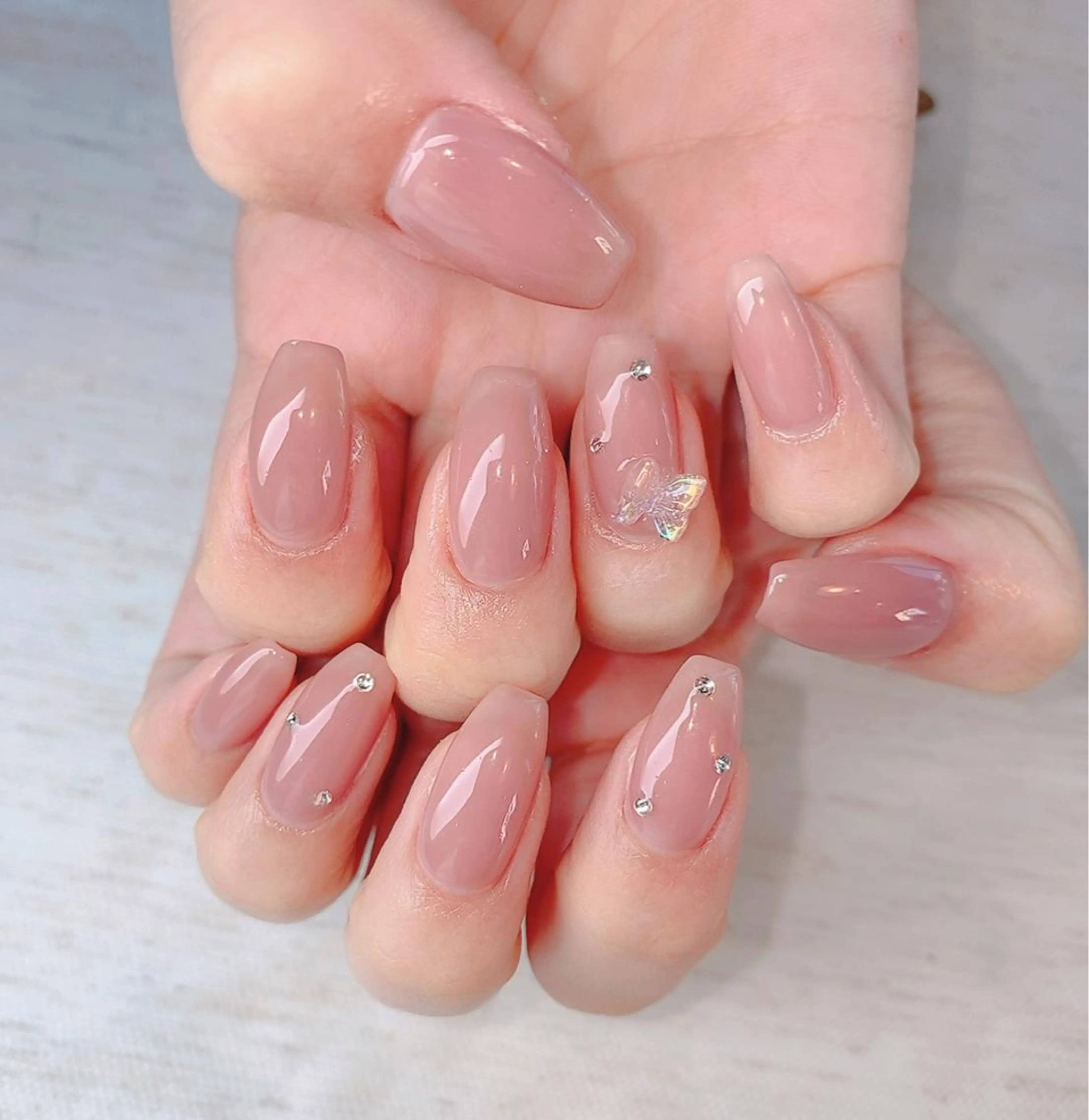 カラー ネイル ハンドネイル ハンドケア UniqueNail 長さだし専門店のネイルデザイン