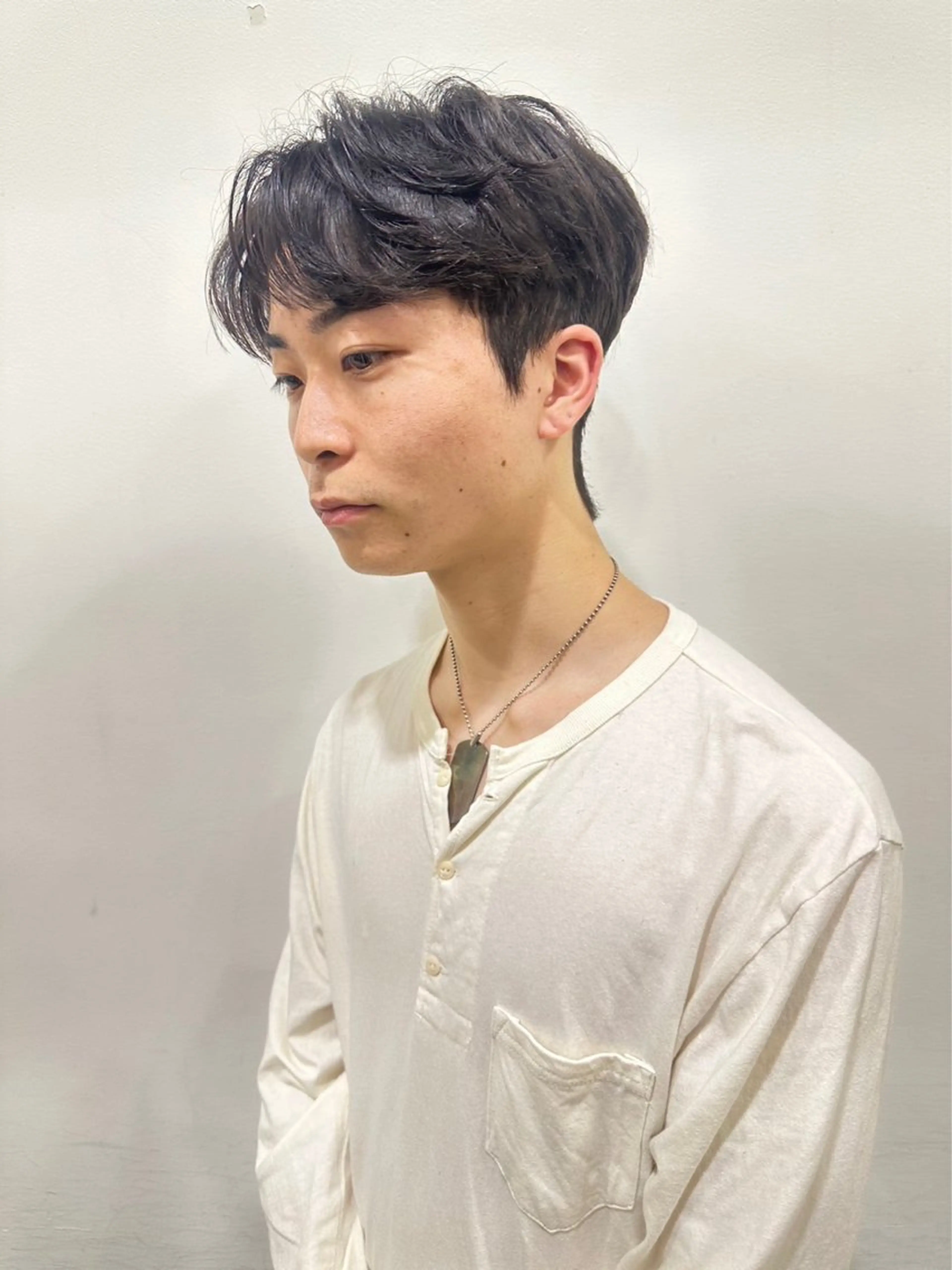 ショート カラー パーマ メンズ カット パーマ ﾎｯﾄﾍﾟｯﾊﾟｰ に移行中【かな】のヘアスタイル