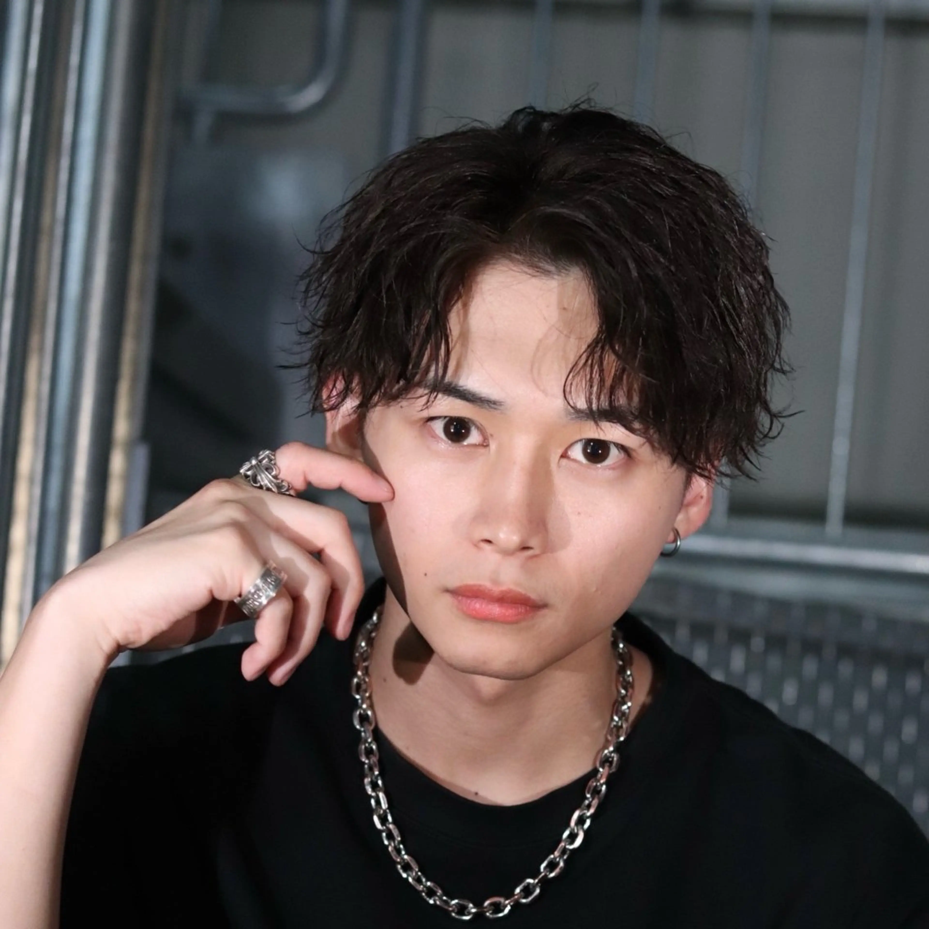 ミディアム カラー パーマ メンズ カット パーマ トリートメント シースルーマッシュ/ メンズ/KYOHEIのヘアスタイル