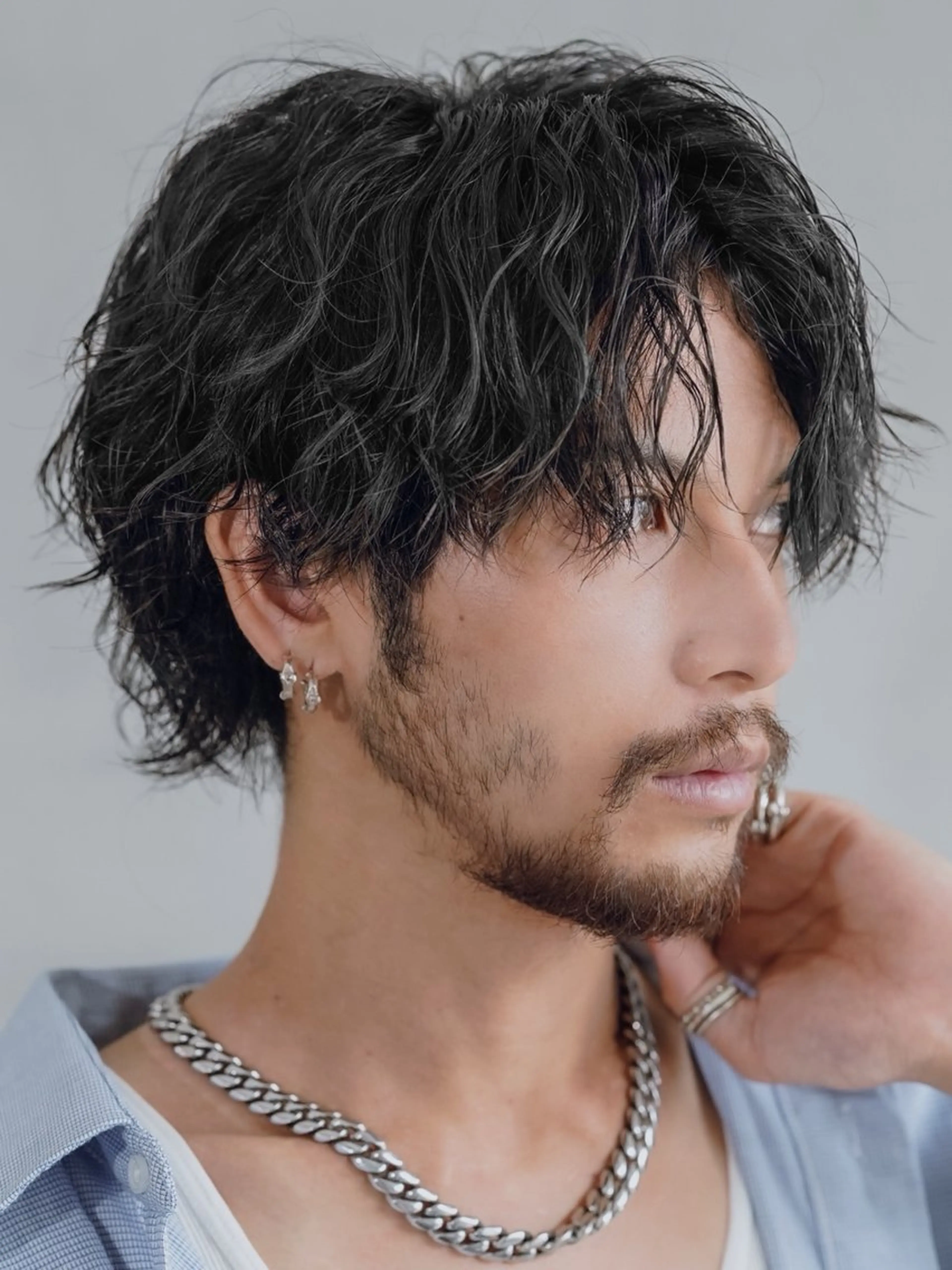 パーマ メンズ 波巻きパーマ メンズウルフカット ウルフカット カット パーマ トリートメント fifth　石垣 海音のヘアスタイル