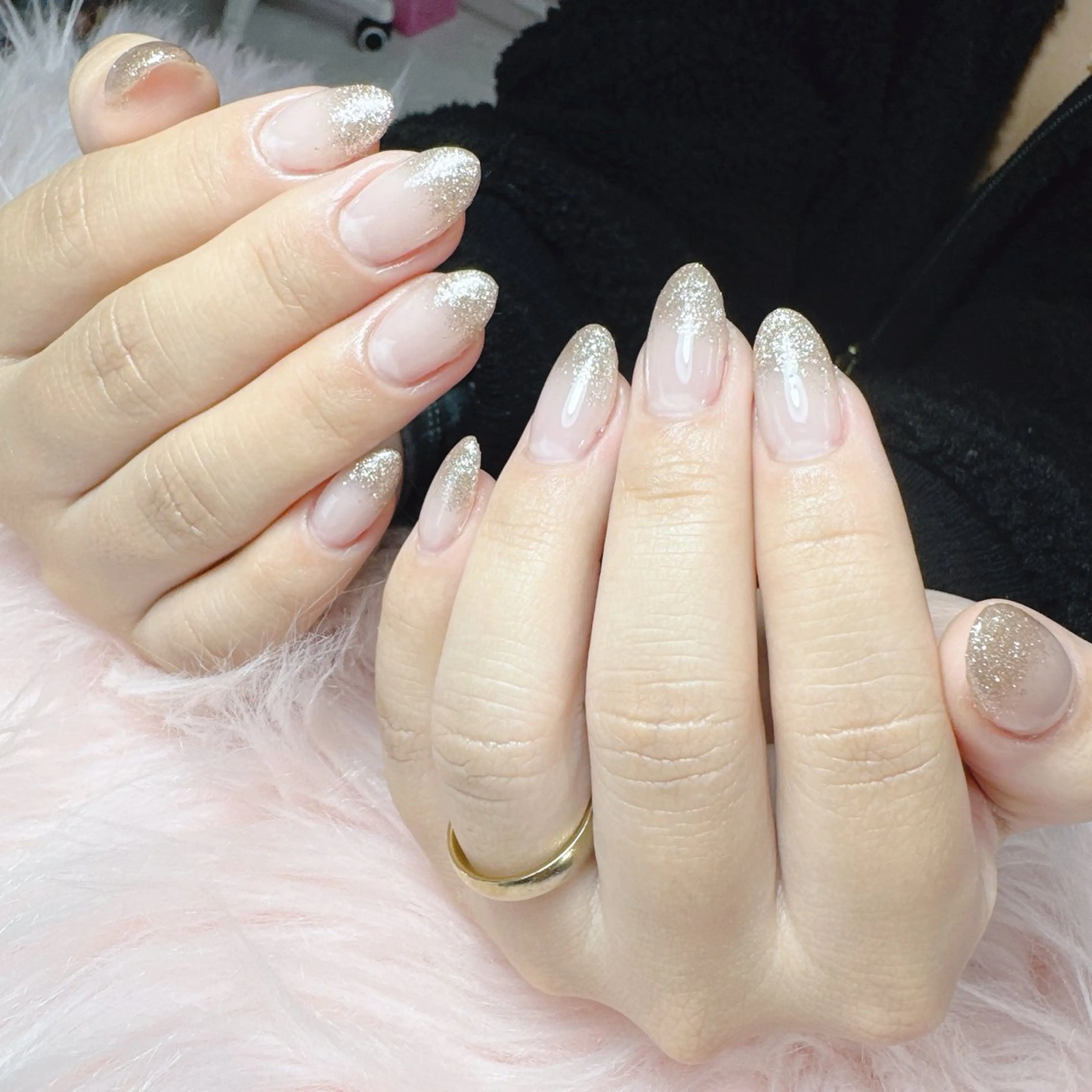ネイル 長さ出し ラメ(グリッター) ラメグラデーション ハンドネイル MignonReve ☺︎MIYUのネイルデザイン