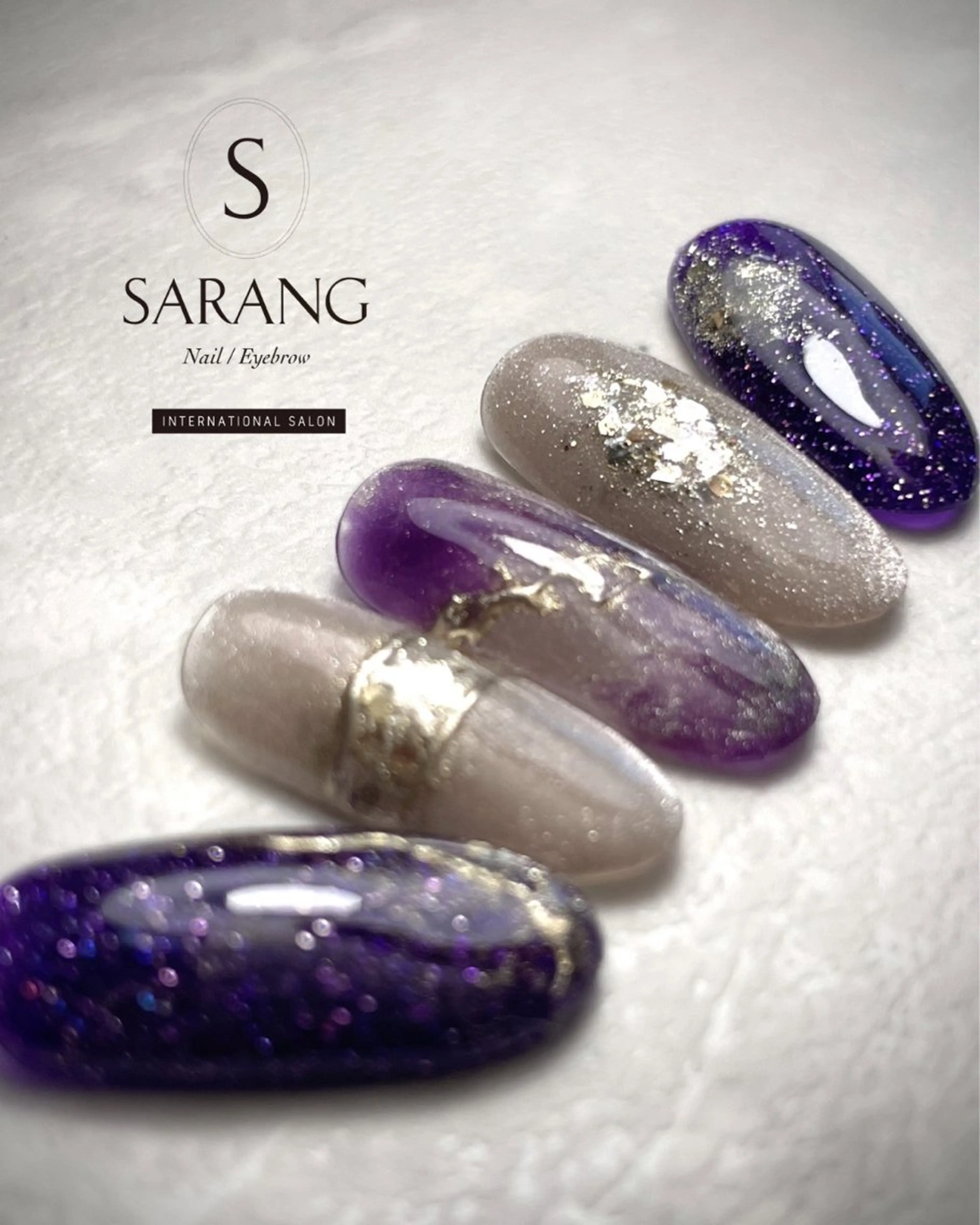 ネイル パープル Chong Sarangのネイルデザイン