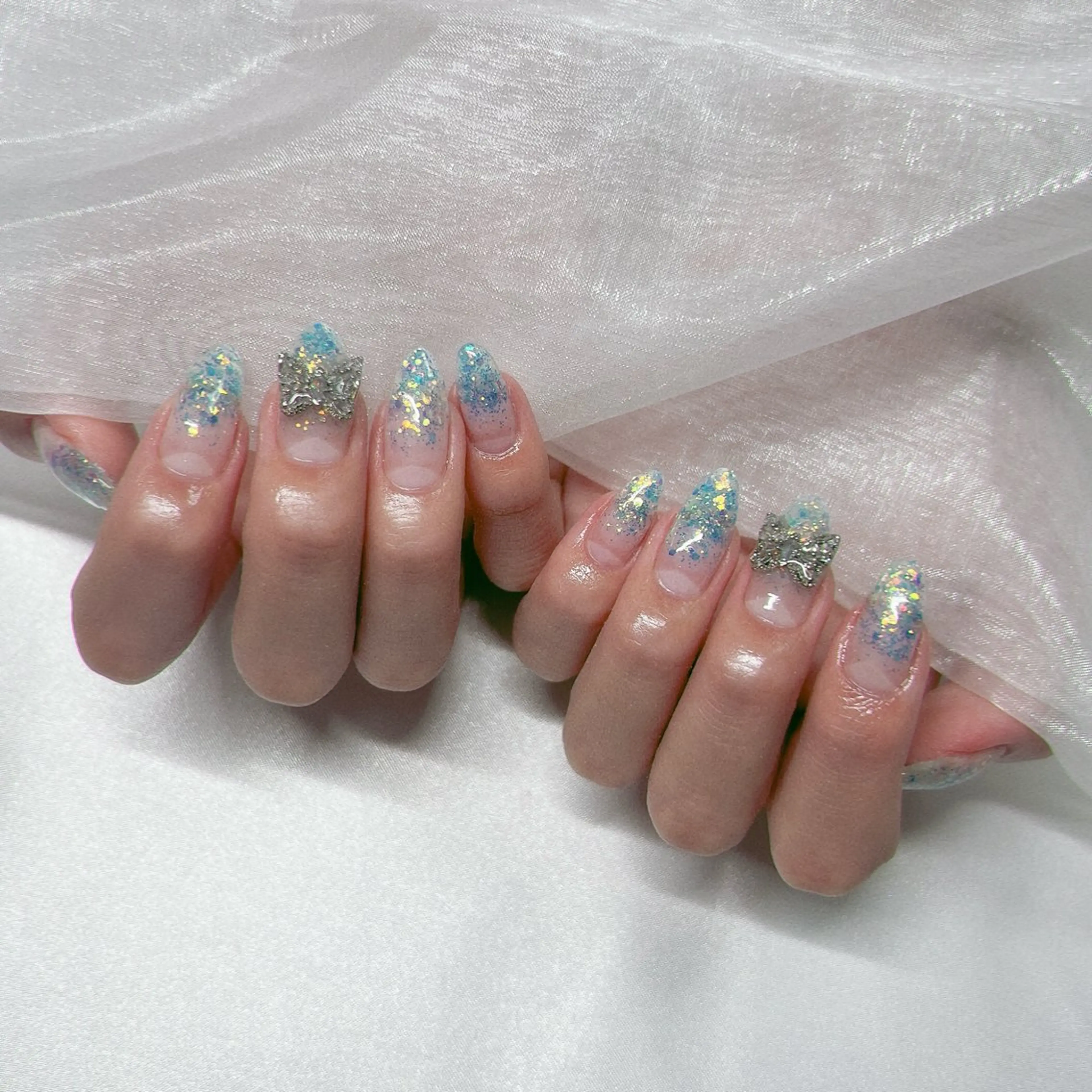 ネイル ジェルネイル 韓国ネイル ラメ(グリッター) マグネットネイル ミラーネイル ハンドネイル -nail salon-Reward所属・nail salon Rewardのネイルデザイン