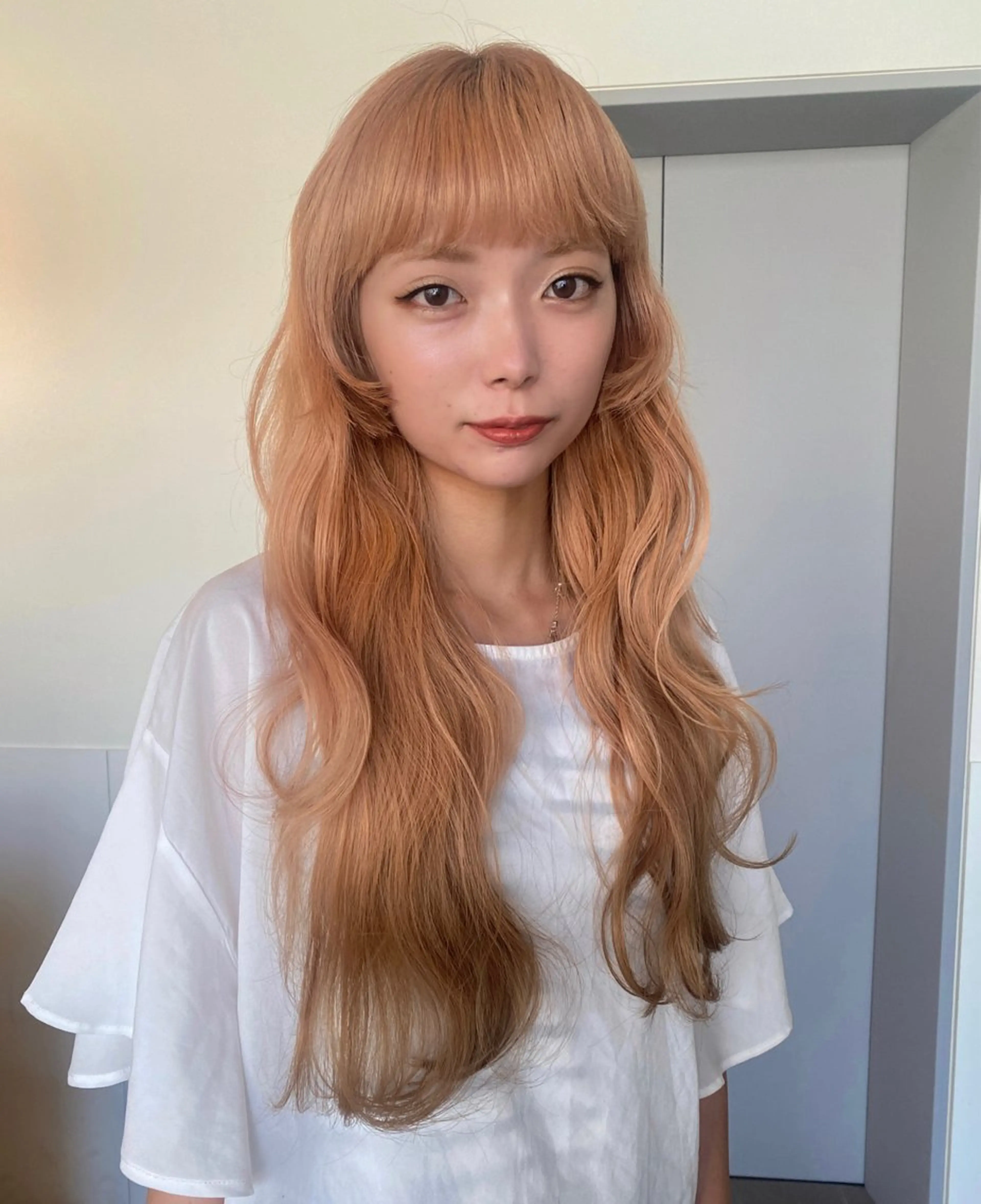 ロング カラー ベージュカラー ブリーチ 透明感カラー ダブルカラー オレンジ ヘアカラー 高発色ブリーチ/ ハイレイヤー🪽aiのヘアスタイル