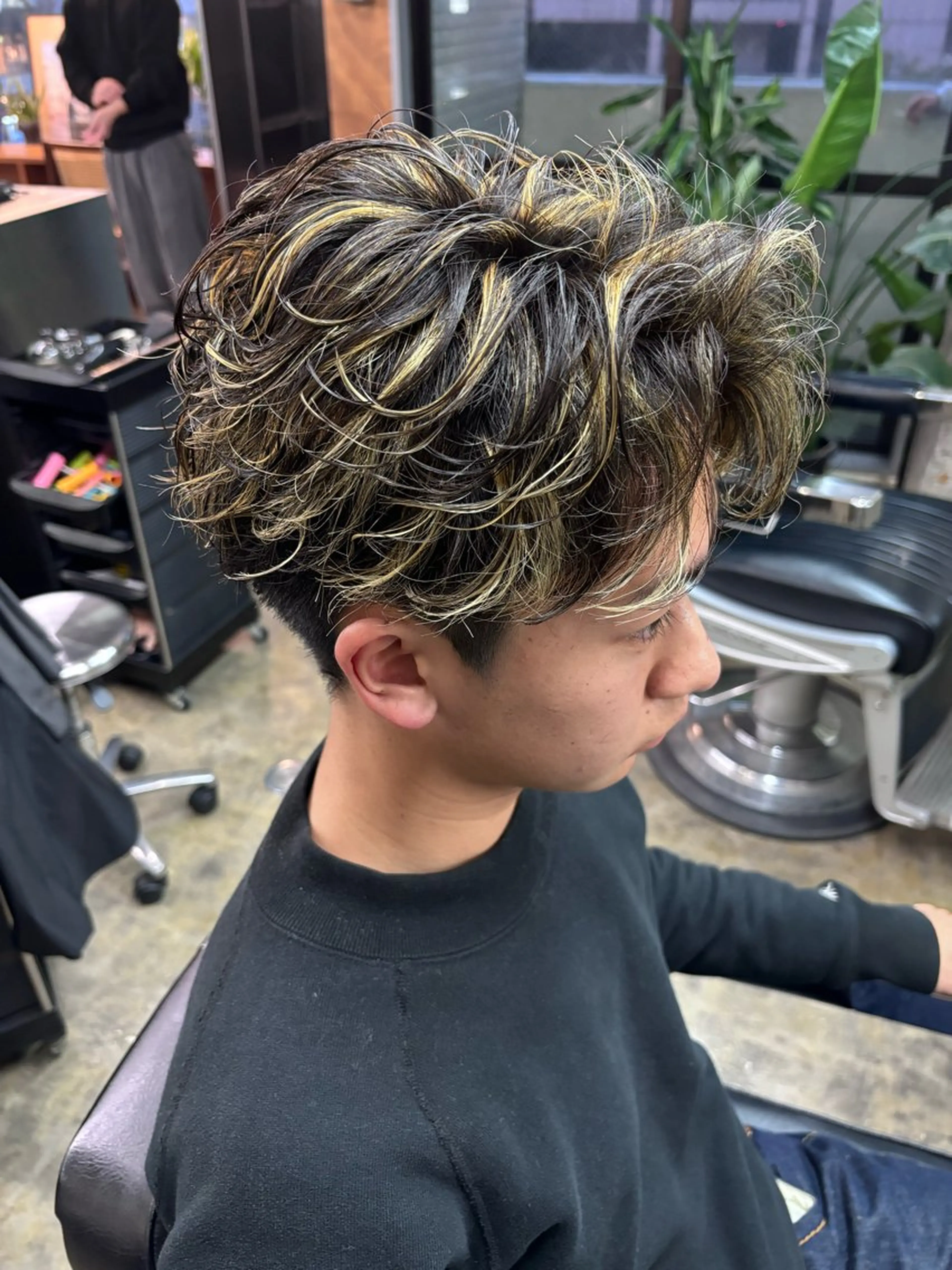 カラー パーマ メンズ ヘアカラー 土岐 仁/メンズ専門 パーマ特化美容師🔥のヘアスタイル