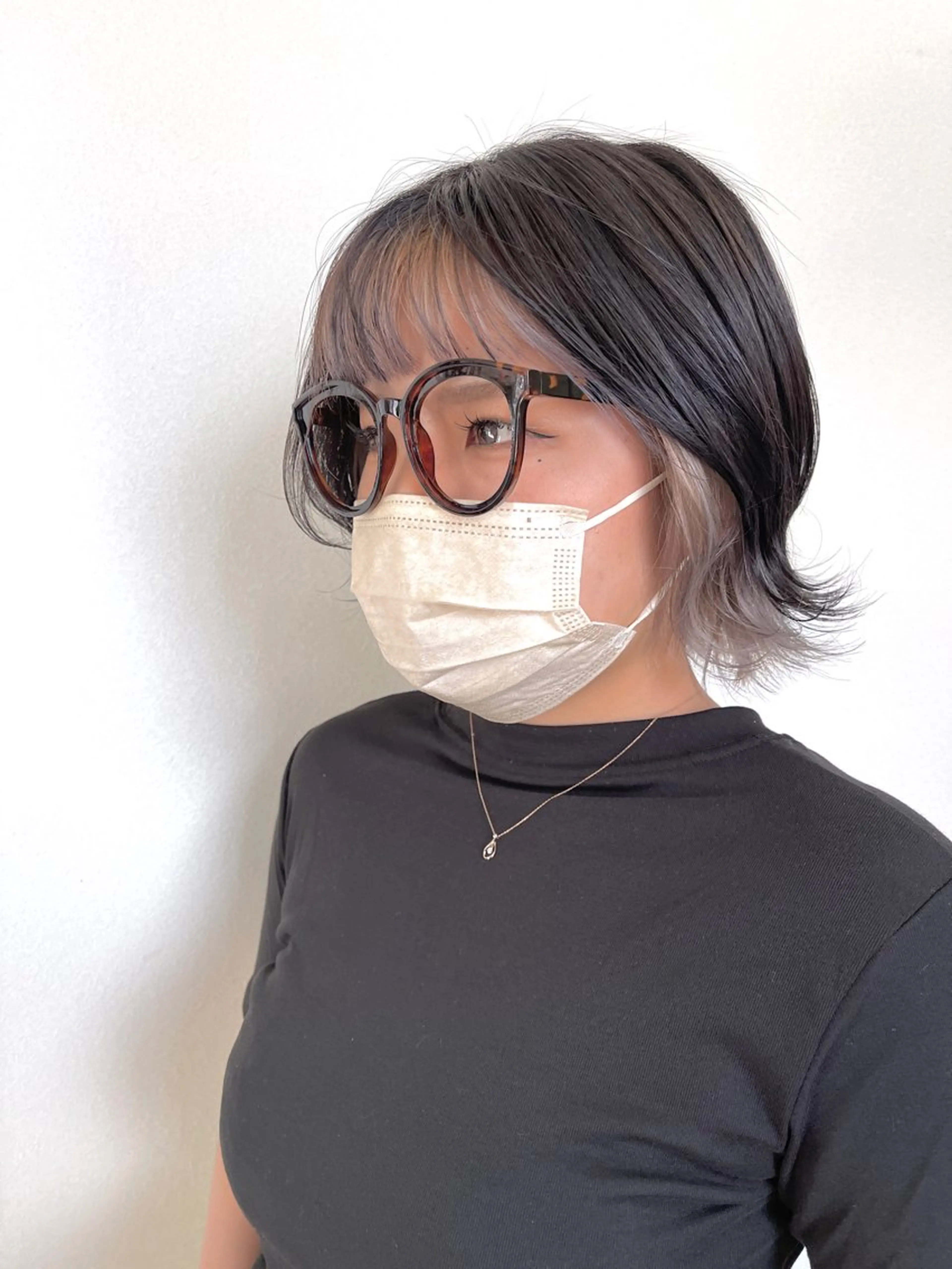 ショート カラー ミストバング  フェイスフレーミング インナーカラー ヘアカラー 【AMANEQ】 yuka🦋のヘアスタイル