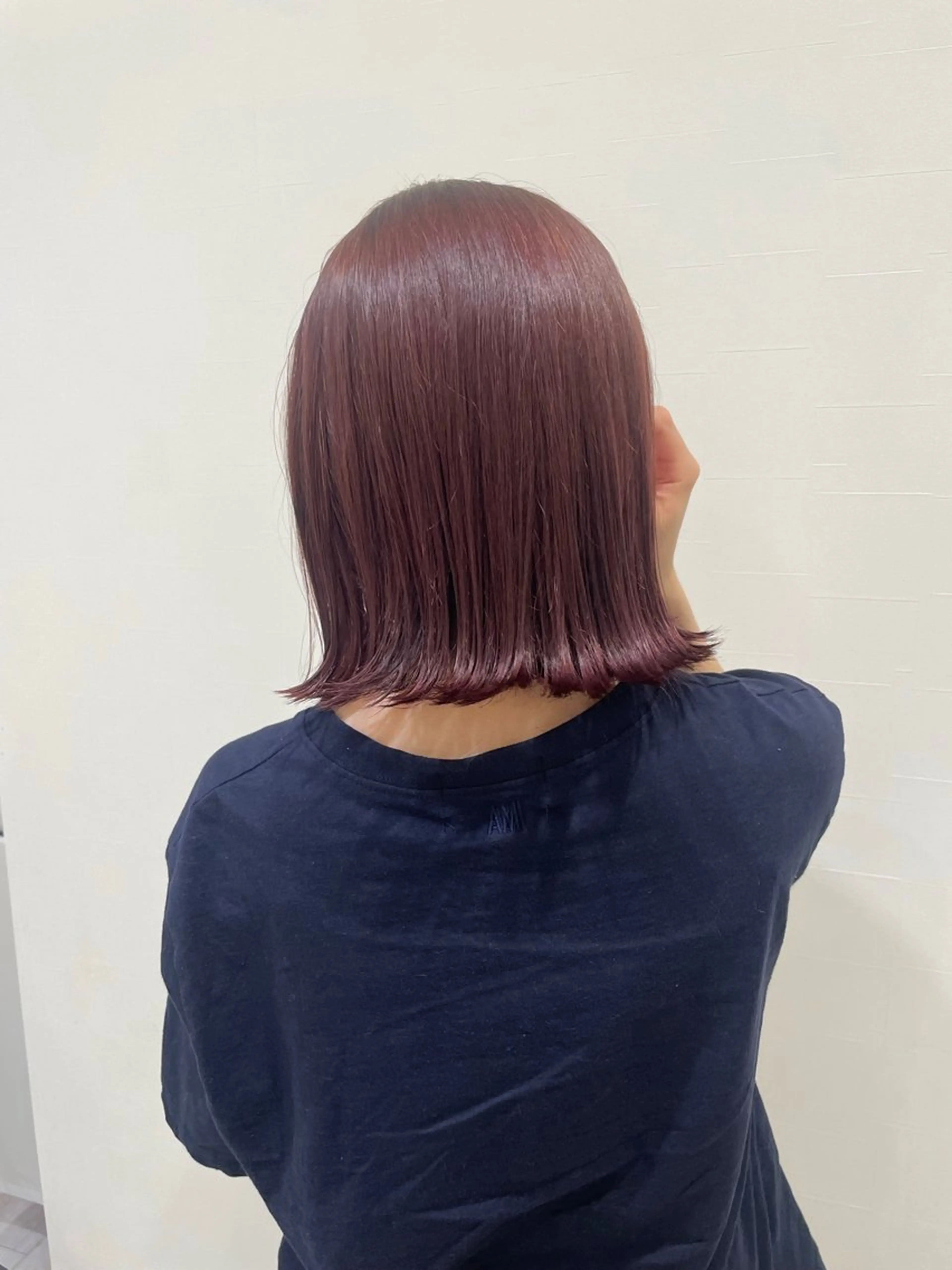 ミディアム カラー カシス ピンクカラー 薬院浄水通/ショート /ボブ/rukaのヘアスタイル