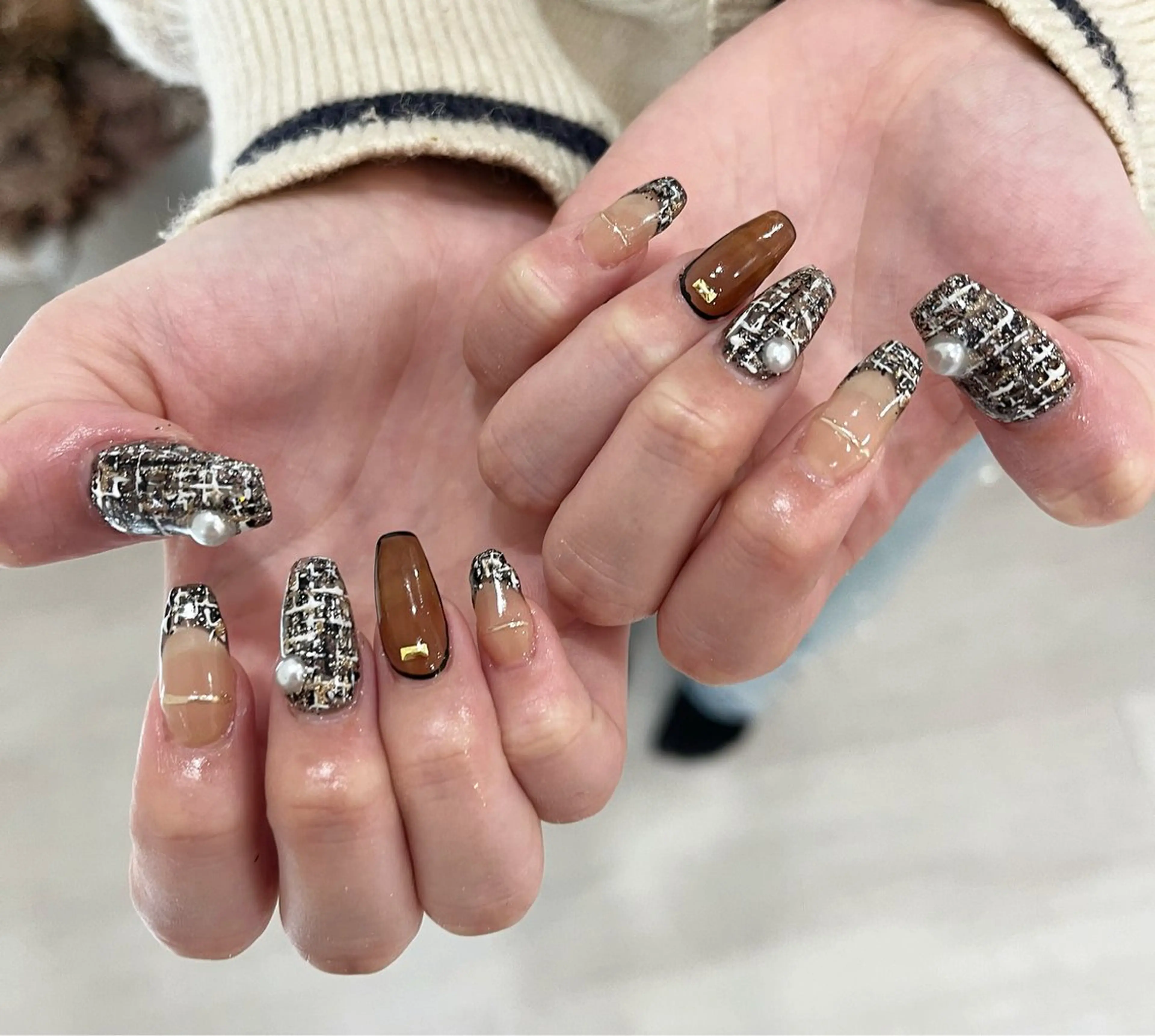 ネイル ツイードネイル #Amin所属・#Amin nail salonのネイルデザイン