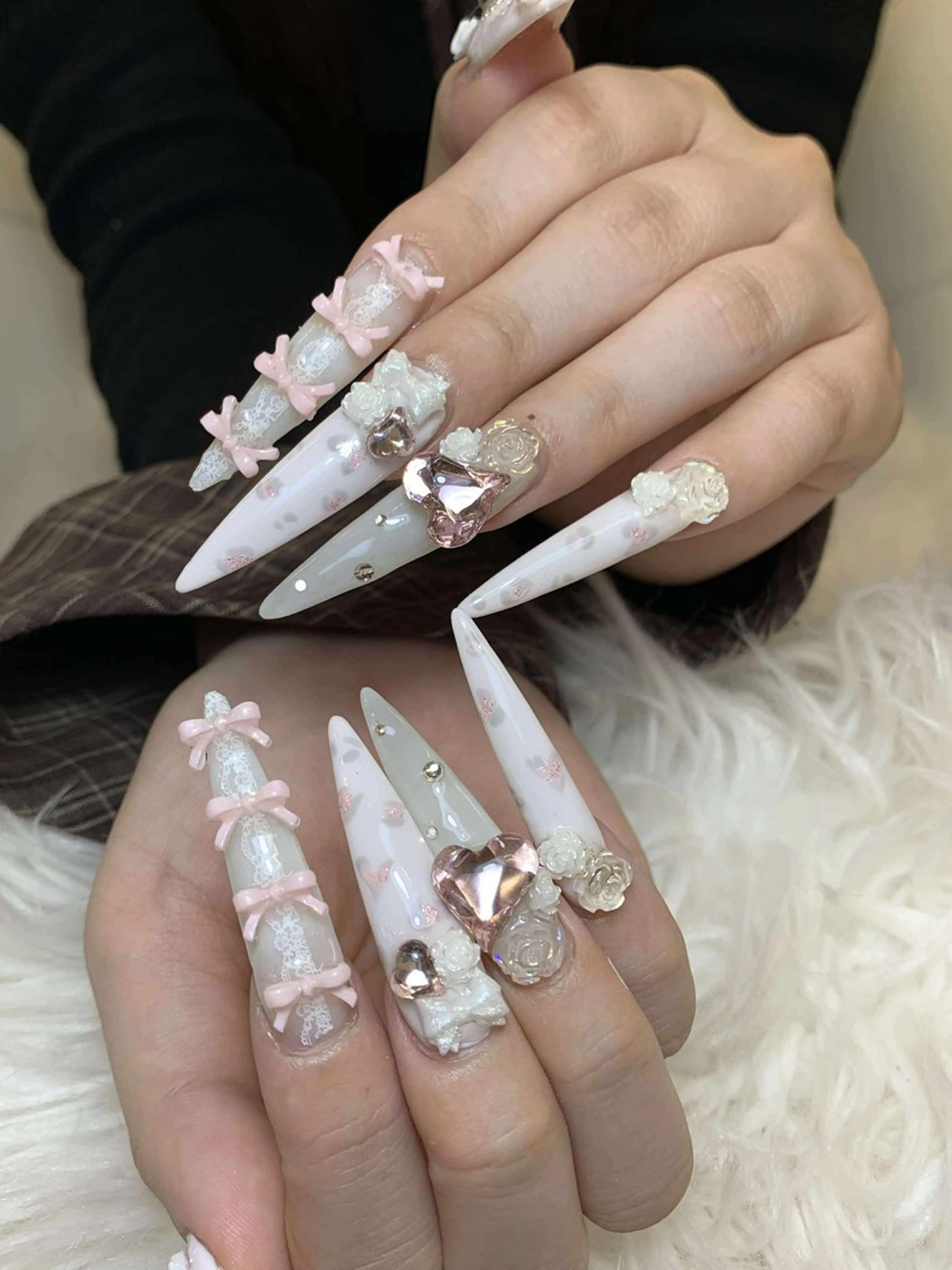 ネイル アートネイル オーロラネイル チークネイル 長さ出し フットネイル Noiranail_ studio川越西口のネイルデザイン