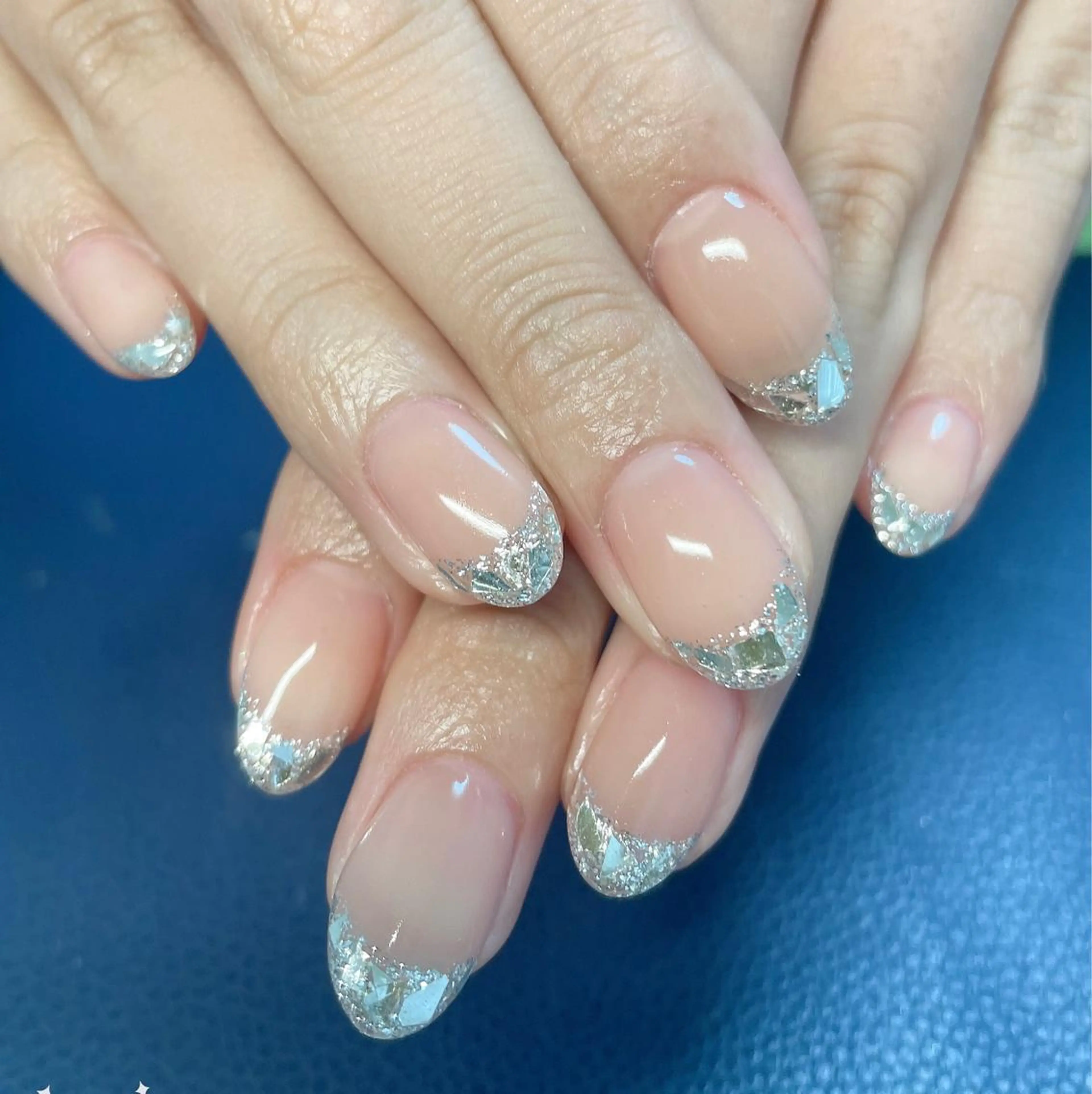 ネイル フレンチネイル ガラスフレンチ Sunnynail  サニーのネイルデザイン