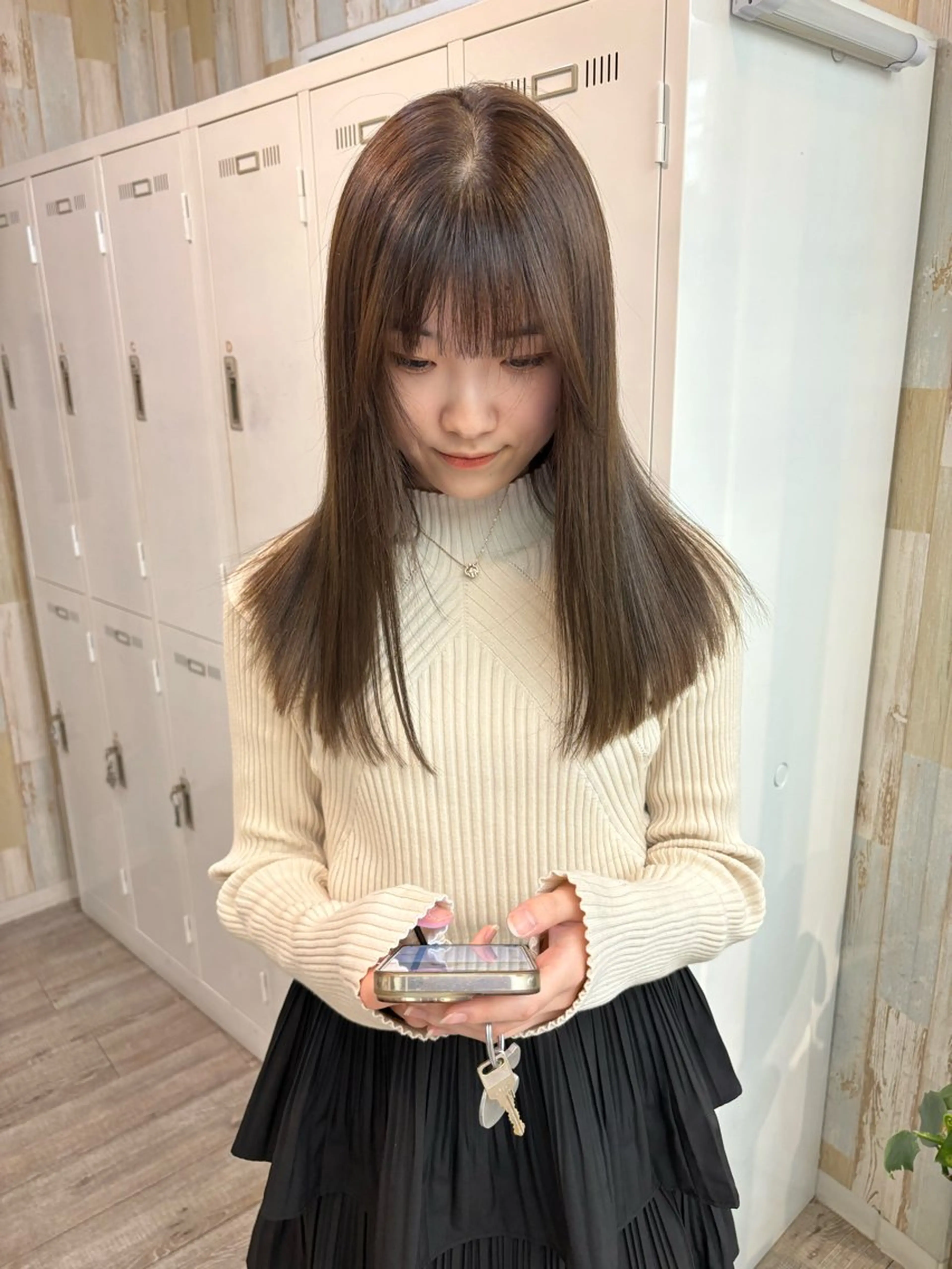 ミディアム カラー 広島/ヘアセット /ベージュ/わかなのヘアスタイル