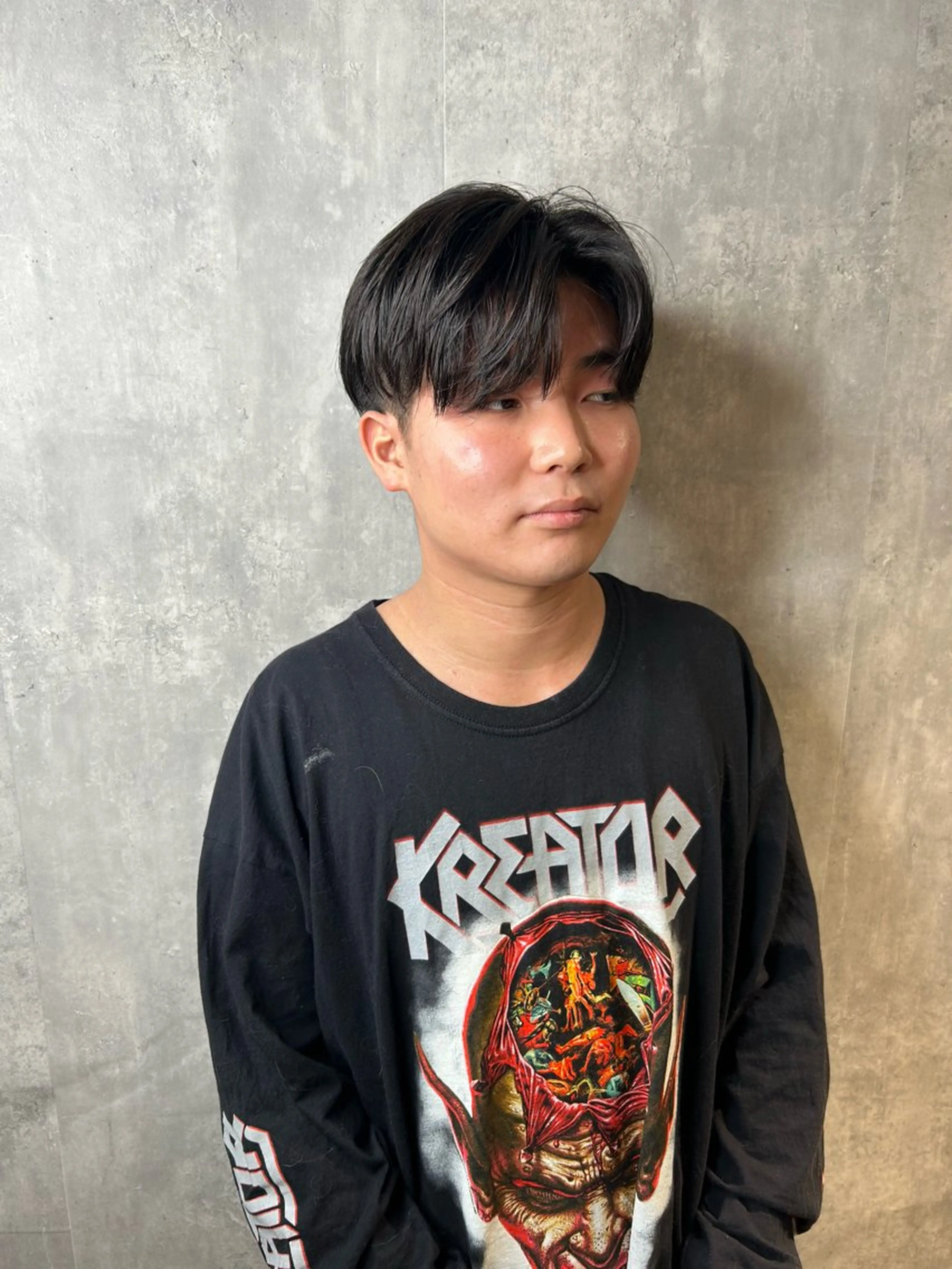 ショート パーマ メンズ センターパート ダウンパーマ カルマパーマ メンズ韓国風 マッシュ カット パーマ become men's hair 名駅店所属・名駅/フェザーパーマ 韓国ヘア/森岡のヘアスタイル