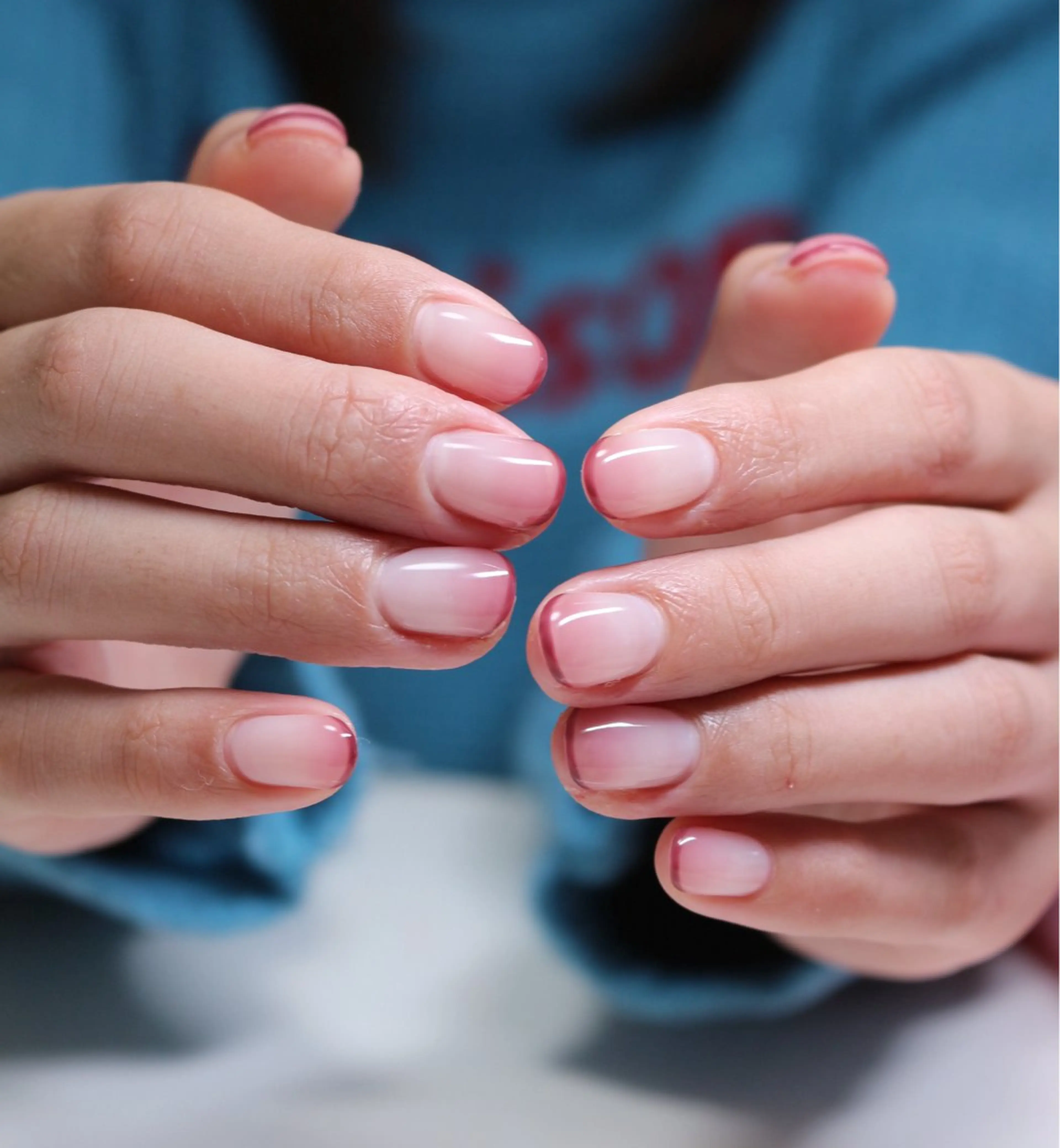 ネイル フレンチネイル グラデーション 氷ネイル・うるうるネイル オフィスネイル ピンク ハンドネイル Baku Nailsのネイルデザイン