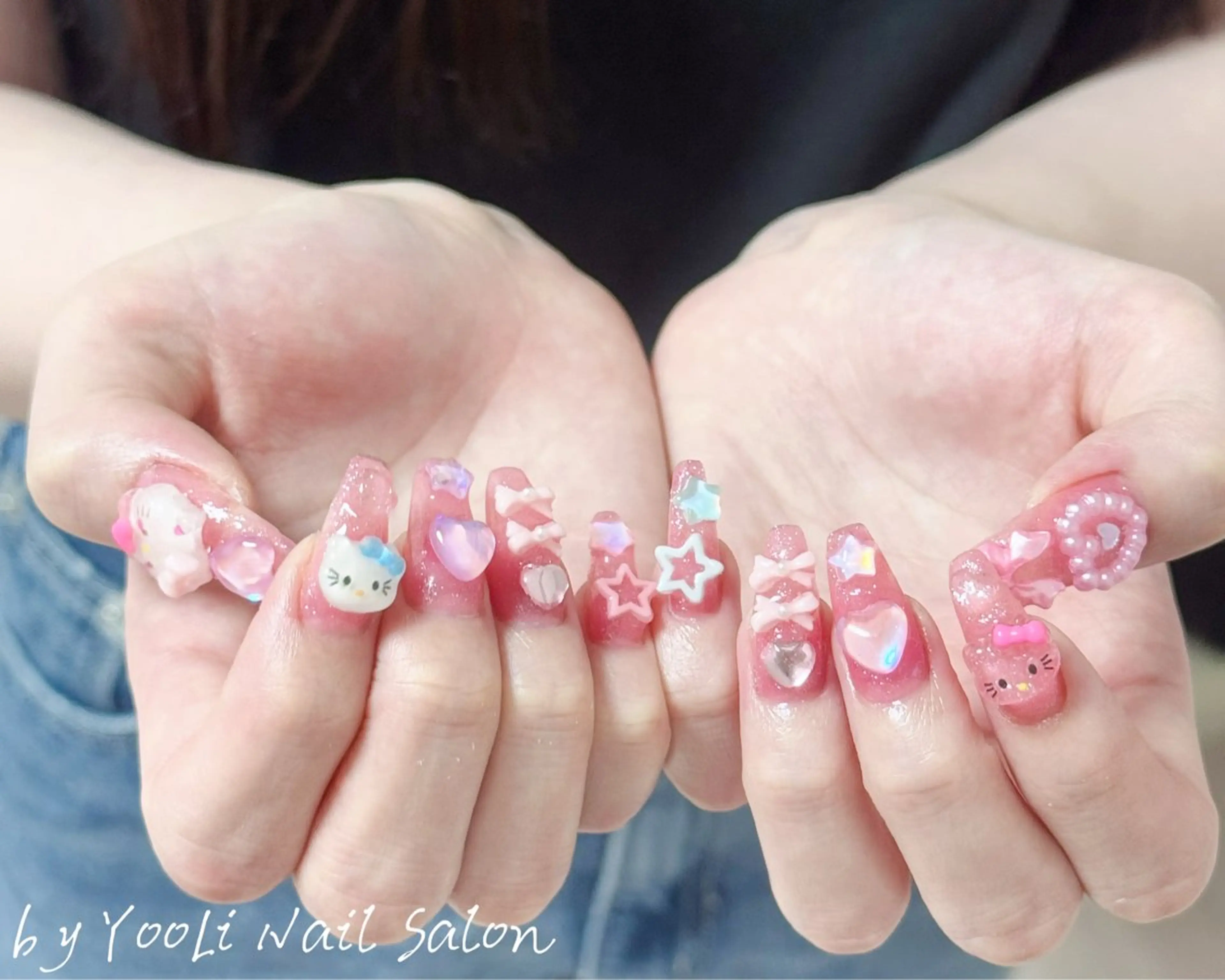 ネイル アートネイル オーロラネイル チークネイル フレンチネイル ガラスフレンチ ハンドネイル 🎀🎀YooLi Nail Salonのネイルデザイン