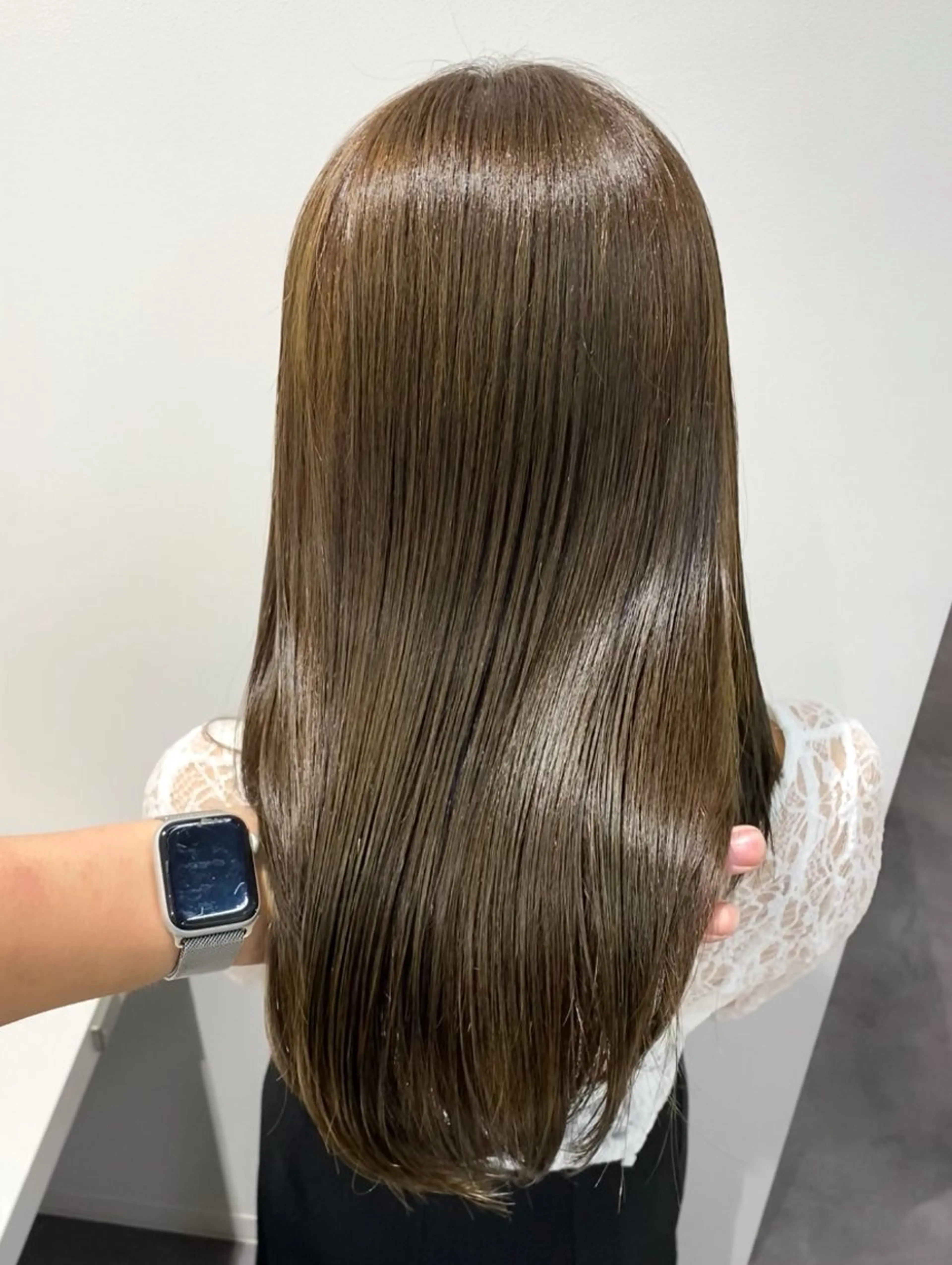 ミディアム カラー ヘアカラー トリートメント 髪質改善水素TR× レイヤーカット/熊澤のヘアスタイル