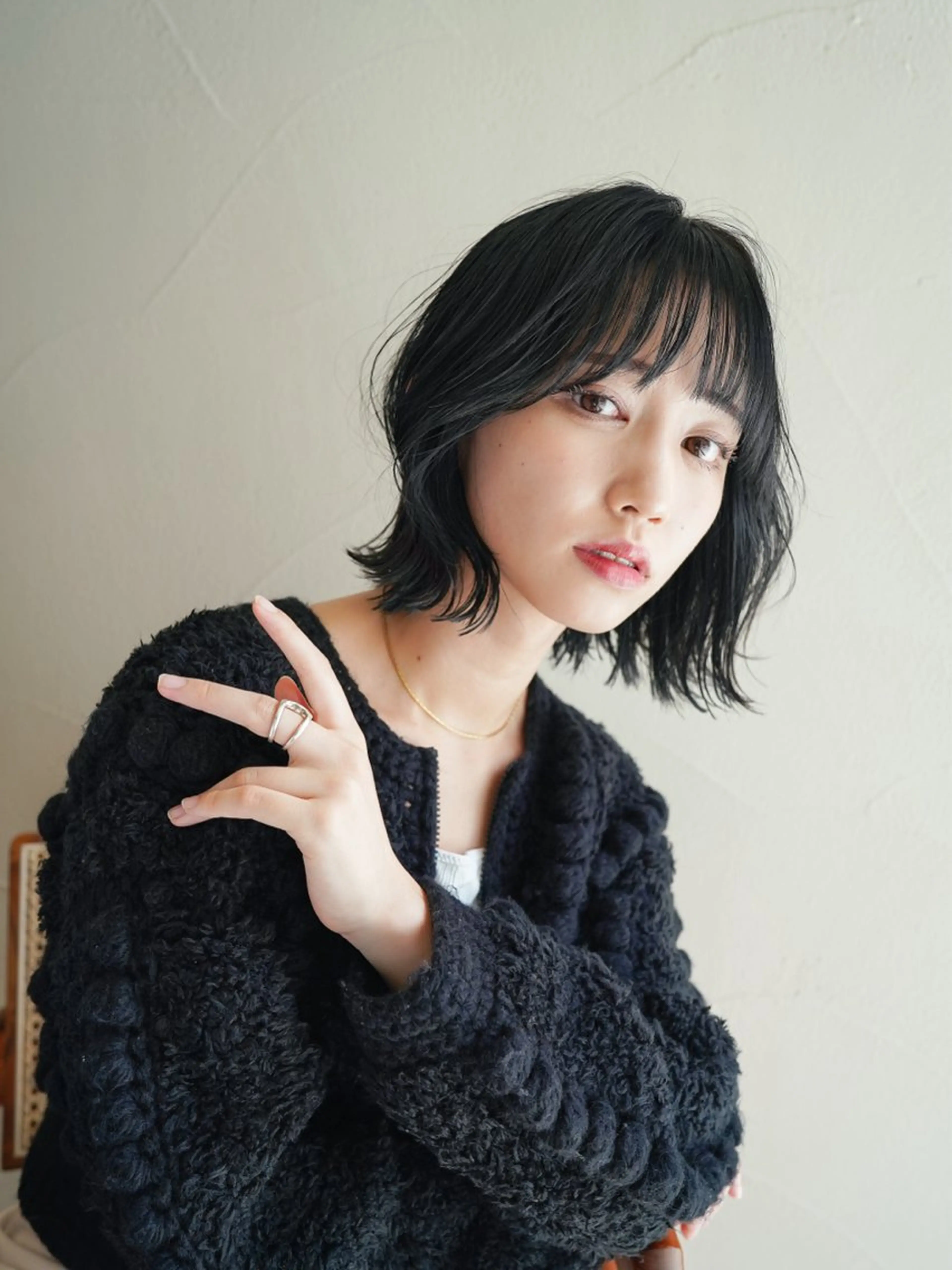 ミディアム 顔まわりレイヤー 韓国風ヘア レイヤーカット ローレイヤー 縮毛矯正 ヘアカラー トリートメント Masena所属・【必ず似合わせます】 川口航平のヘアスタイル