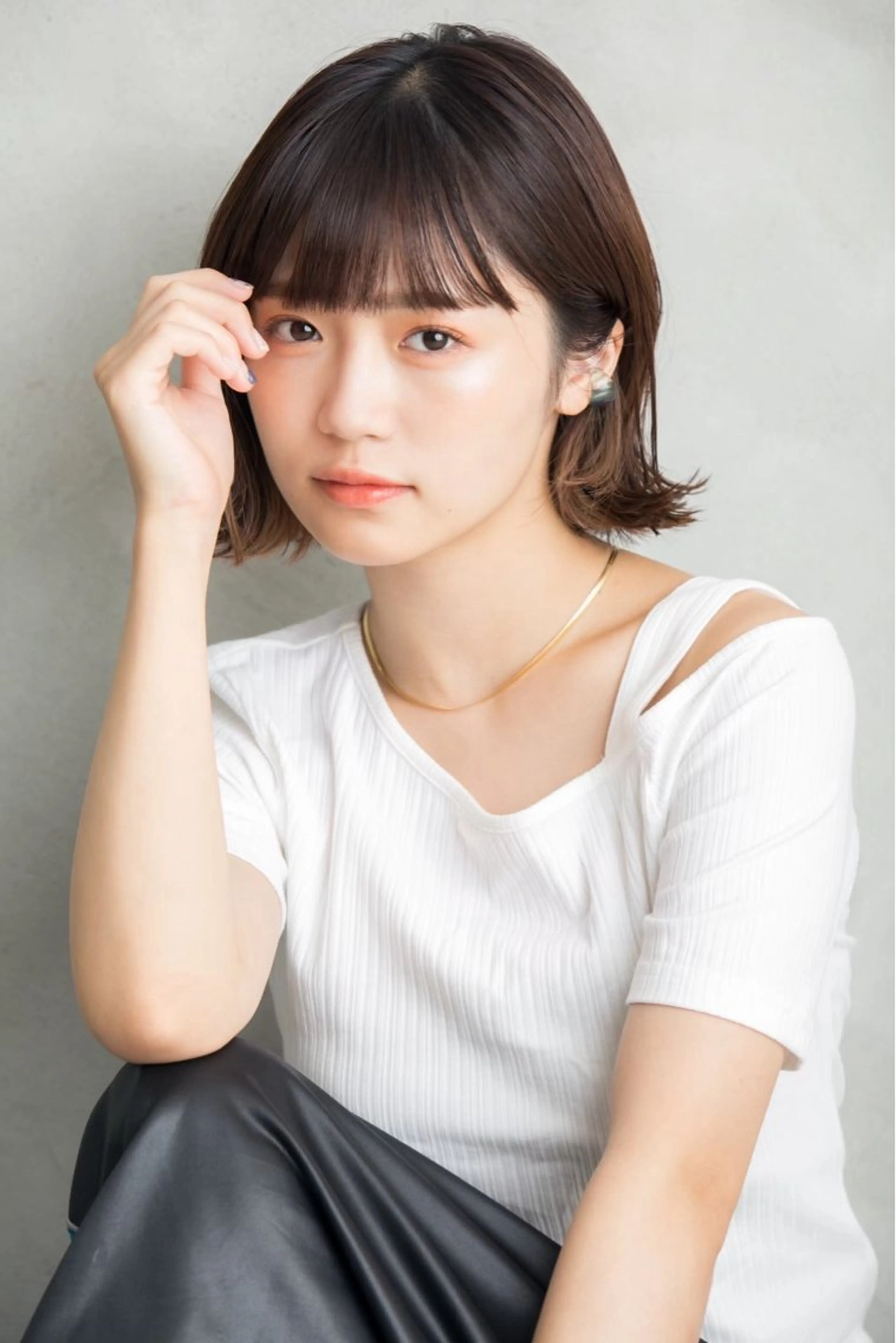 ショート カラー イヤリングカラー ボブ 小顔カット 巻けるケア縮毛矯正✨ ケアカラー✨山下のヘアスタイル