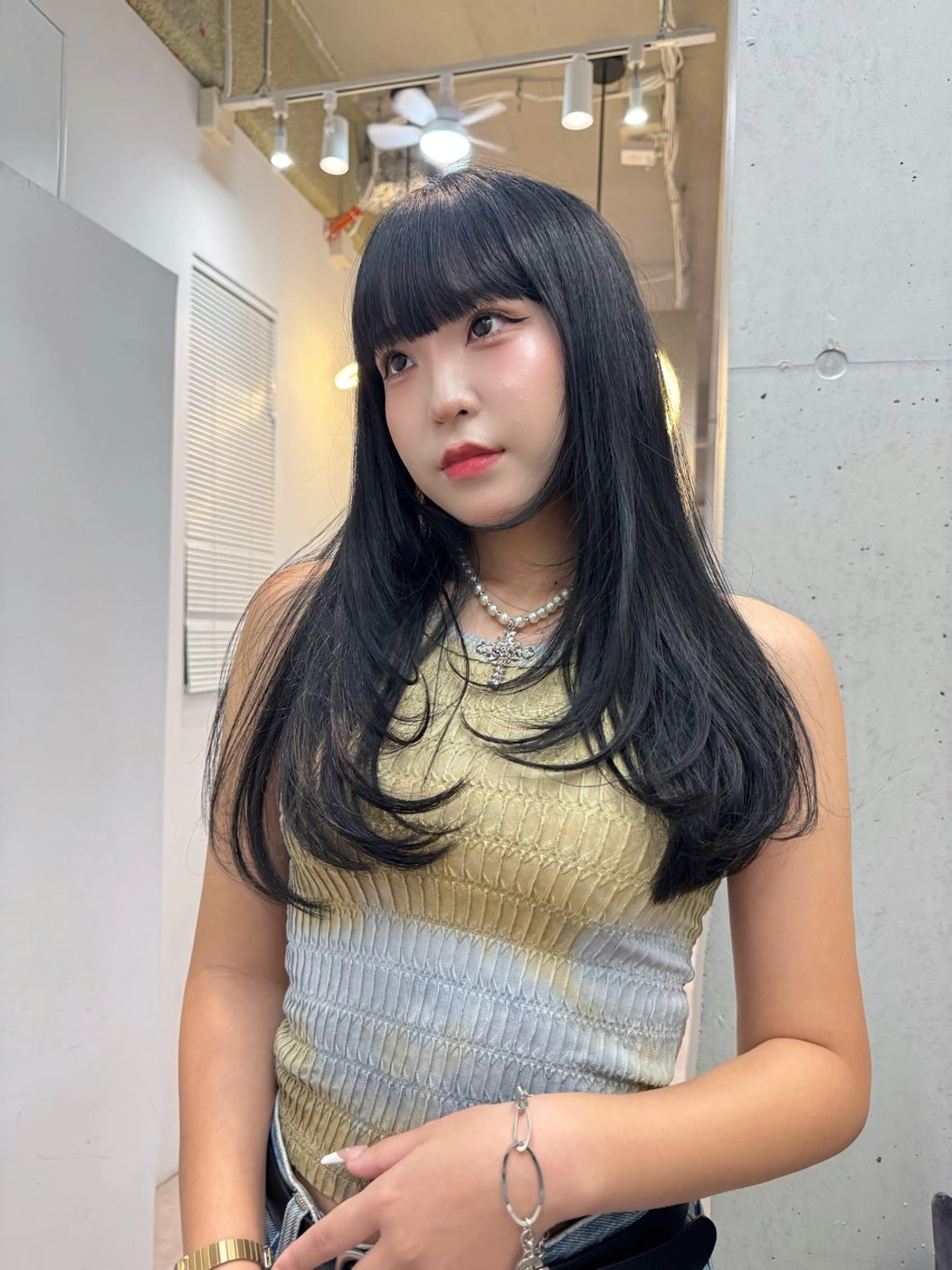 セミロング 髪質改善 韓国風ヘア レイヤーカット トリートメント SOYON nanamiのヘアスタイル