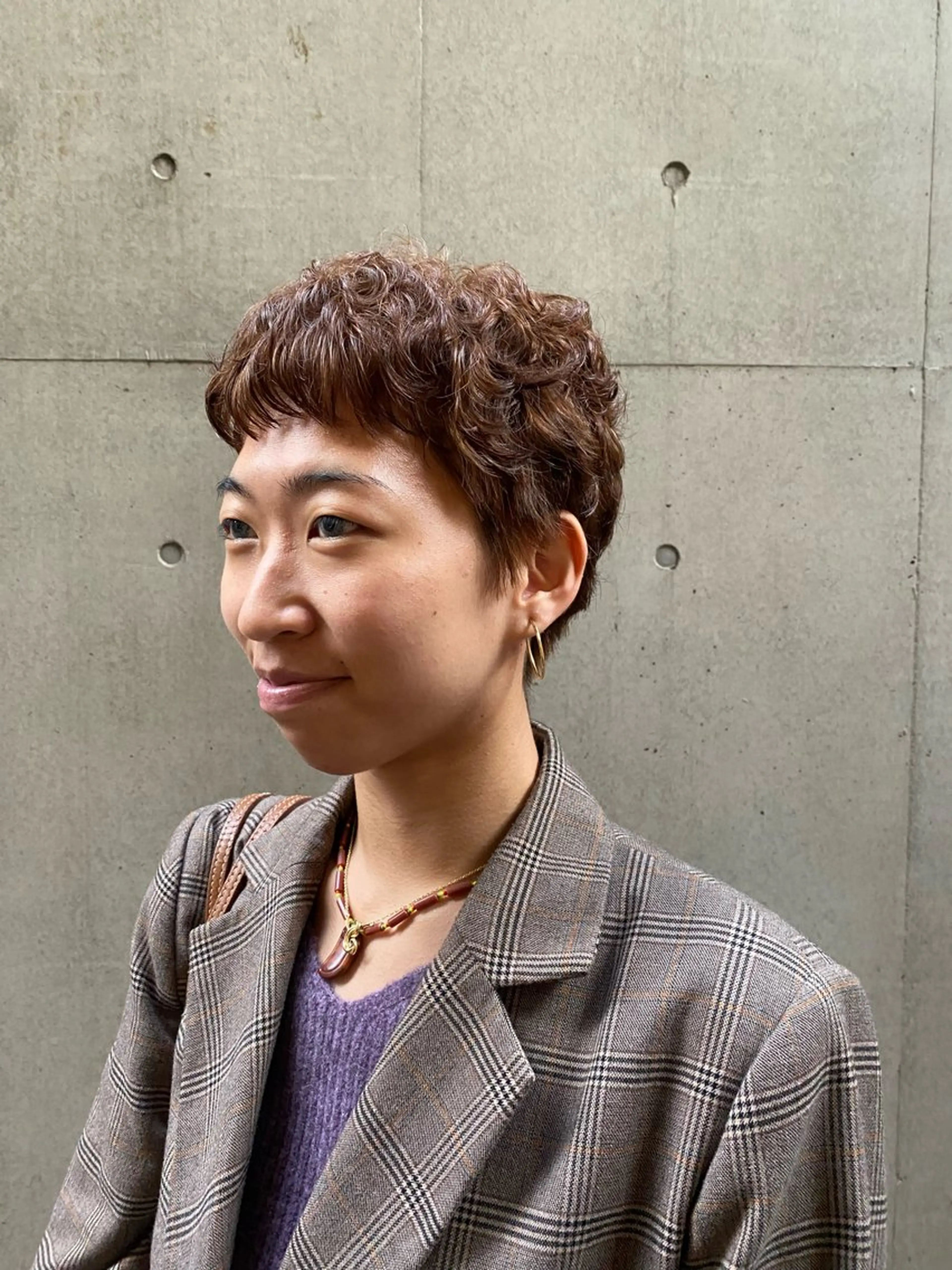 ショート くせ毛 外国人風カラー ショートヘア カット パーマ なみまきパーマ/ボブ パーマ🌼杉田 萌恵のヘアスタイル