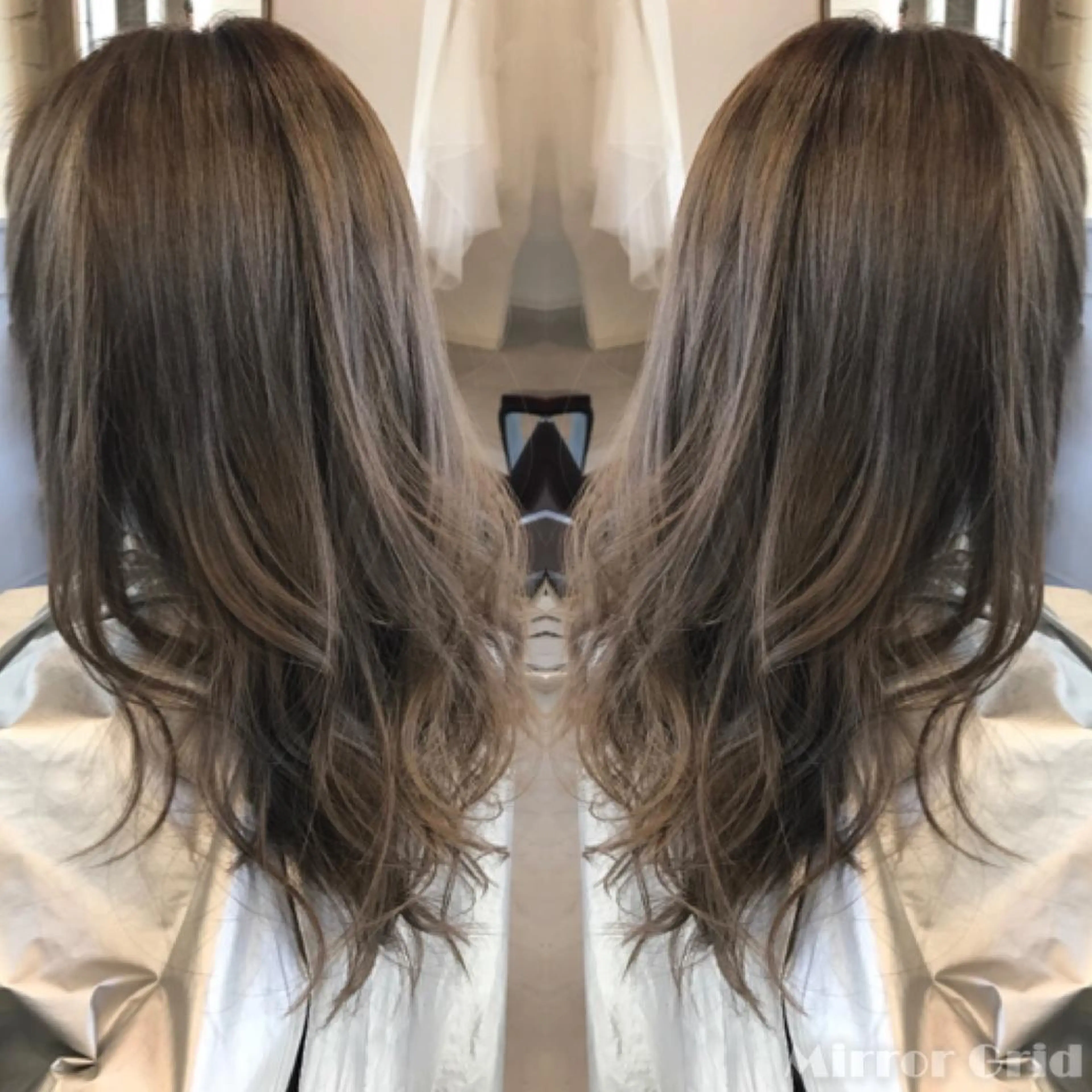 ロング カラー パーマ ヘアアレンジ 透明感カラー グレージュ 外国人風カラー N-plants 和泉中央店のヘアスタイル