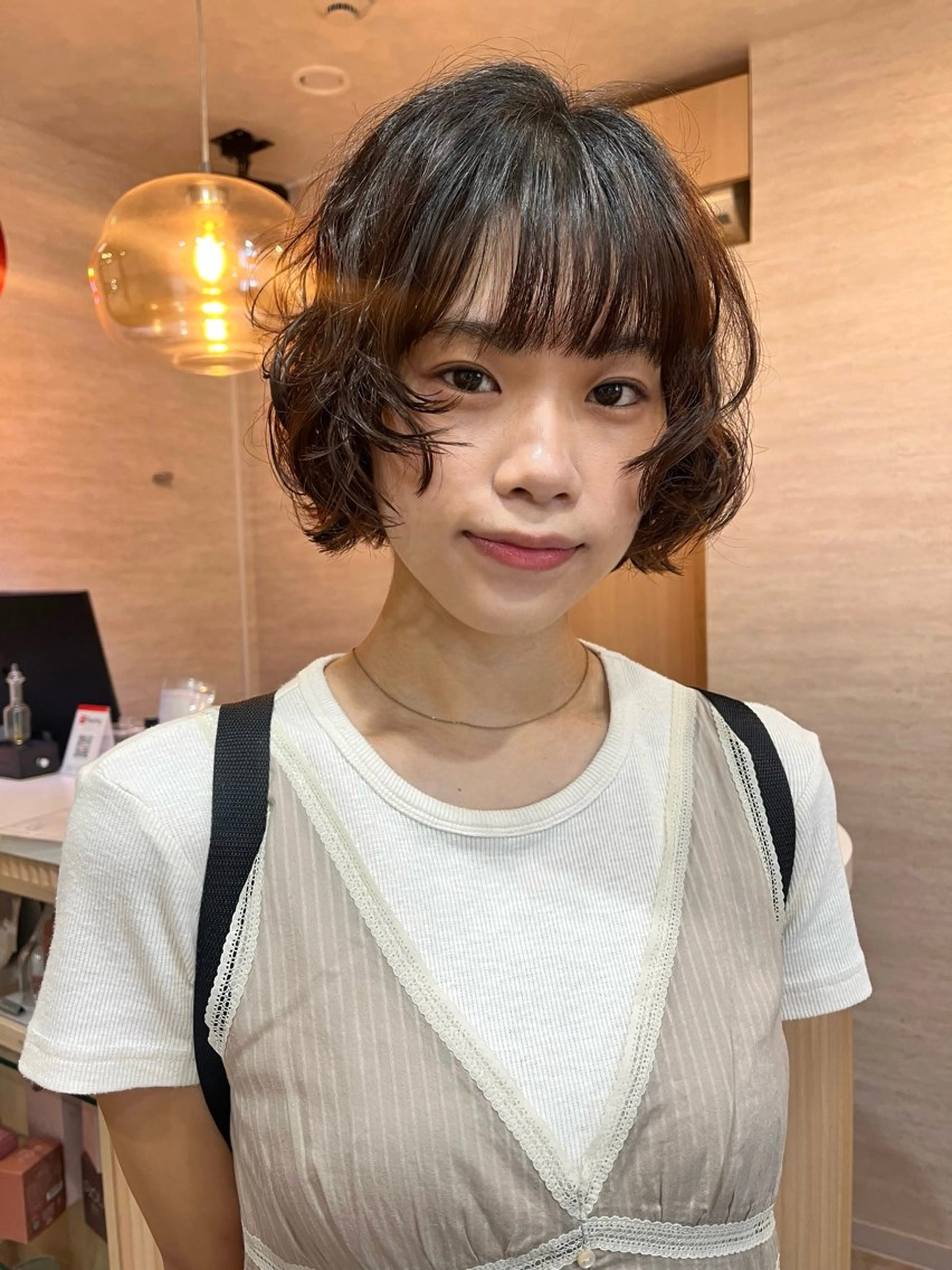ショート パーマ レイヤー/暖色/ 髪質改善/永礼芳果のヘアスタイル