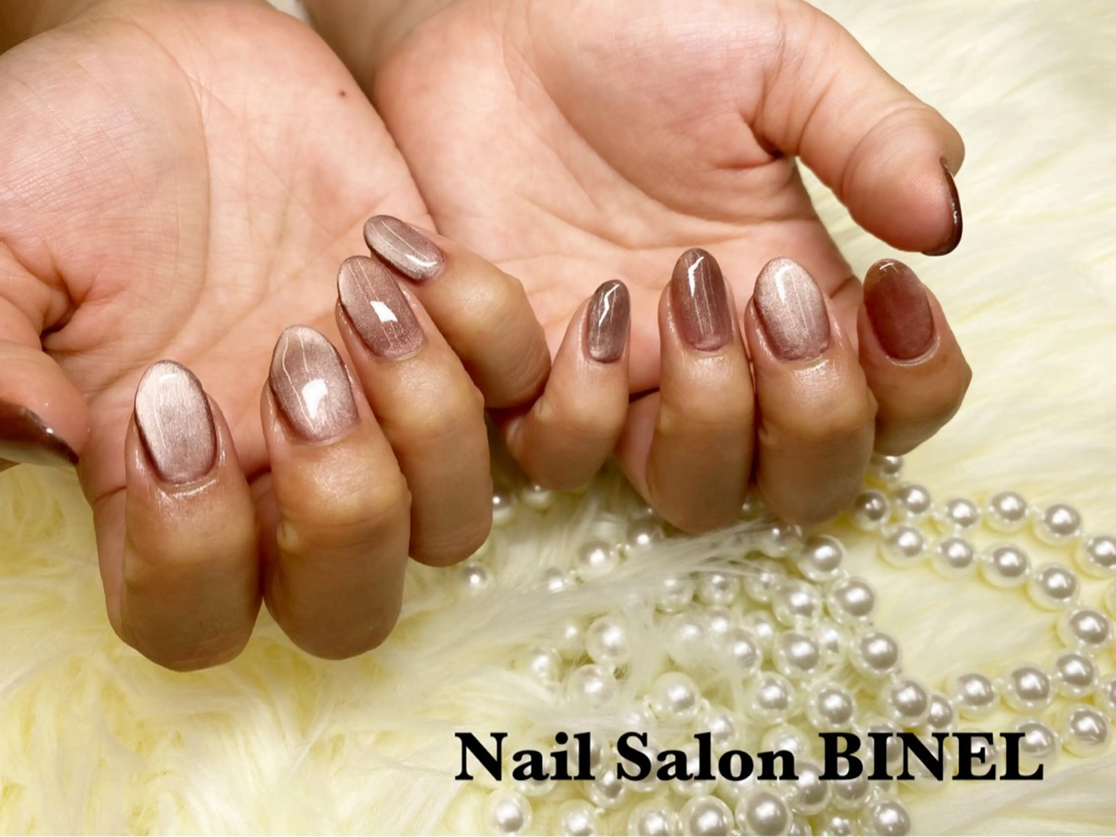 ネイル ブラウン マグネットネイル ハンドネイル H. Yuukaのネイルデザイン